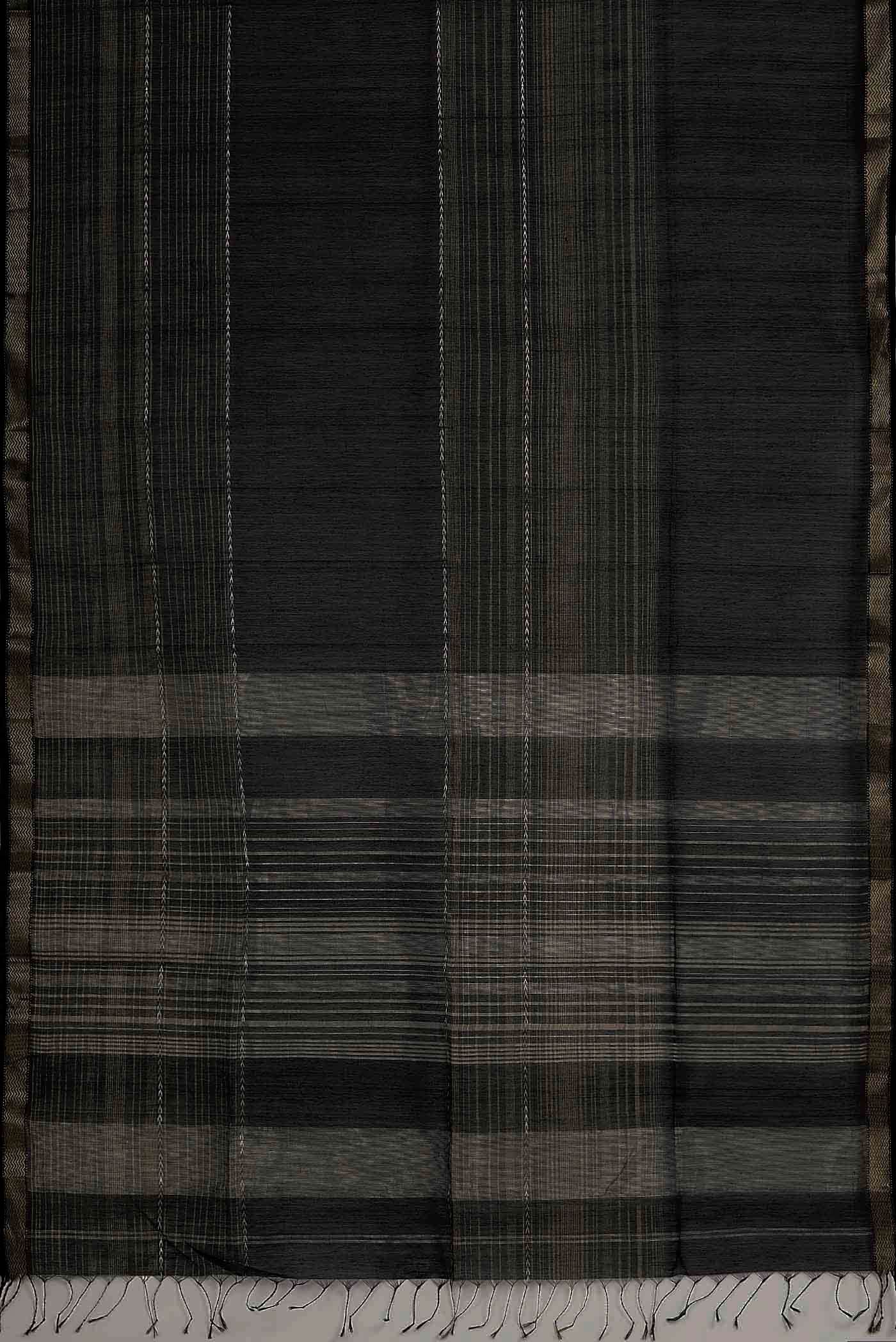 Black Maheshwari Silk Cotton Saree