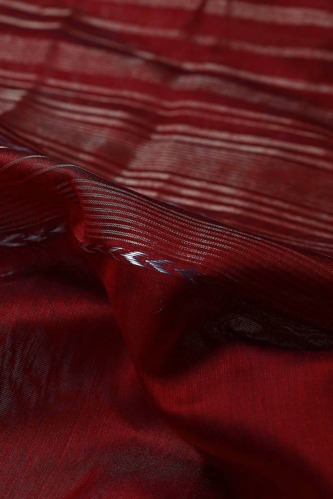 Maroon Maheshwari Silk Cotton Saree