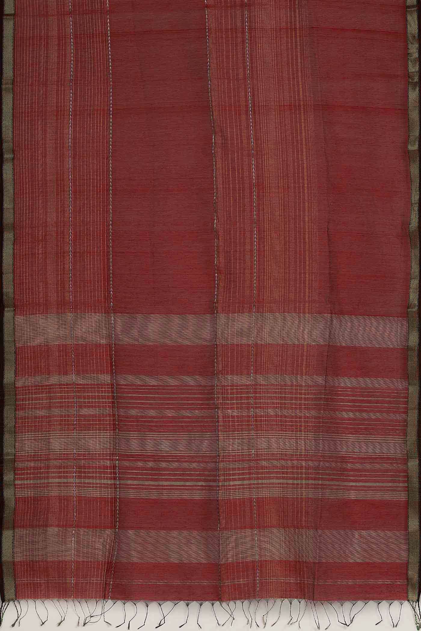 Maroon Maheshwari Silk Cotton Saree