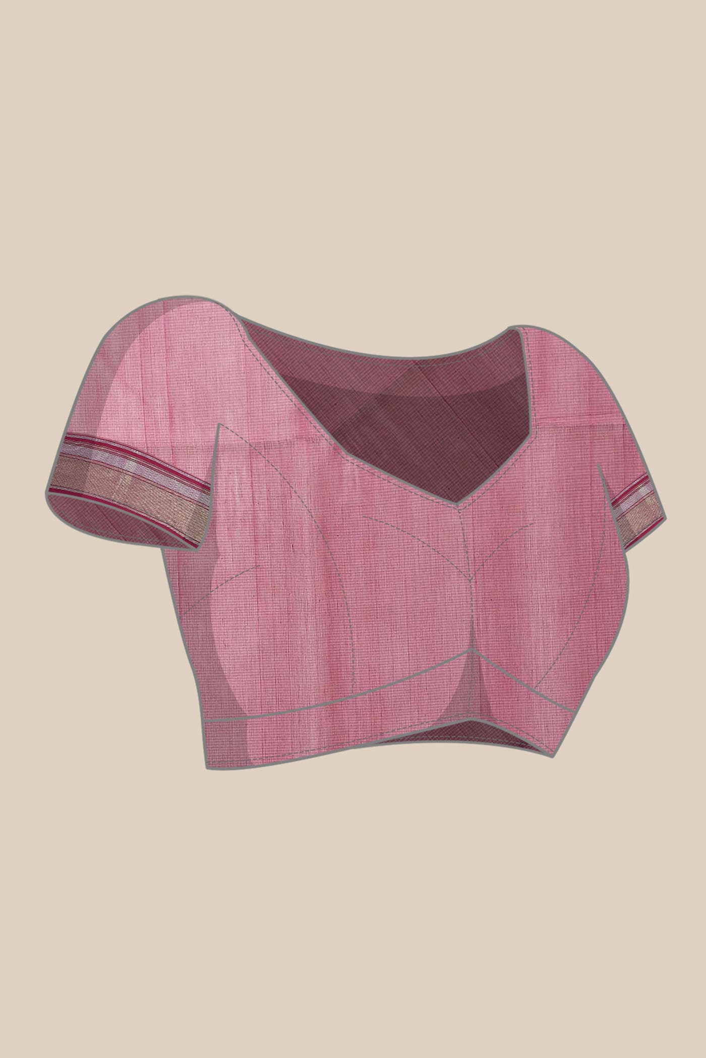 Pink Maheshwari Silk Cotton Saree