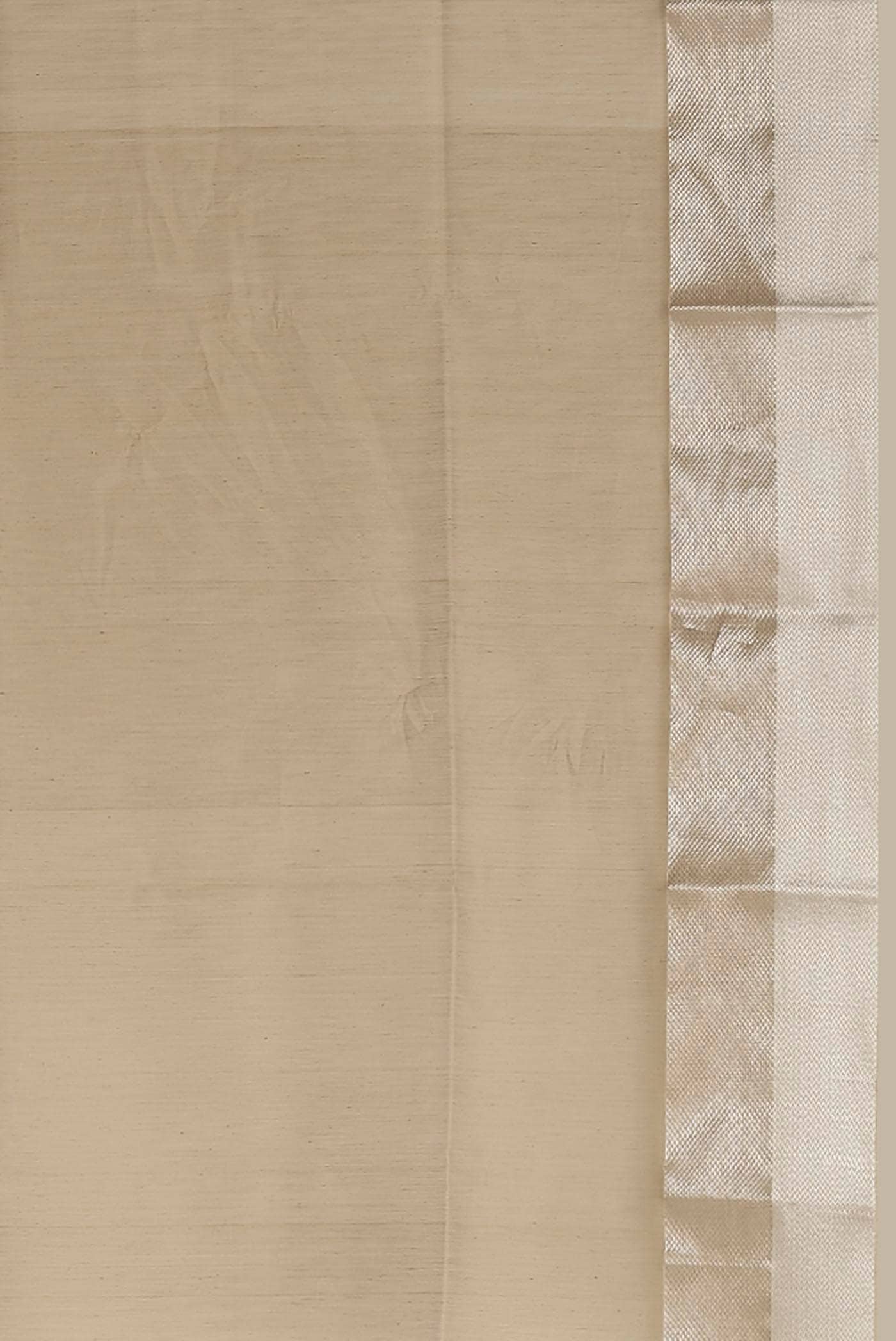 Beige Maheshwari Silk Cotton Saree