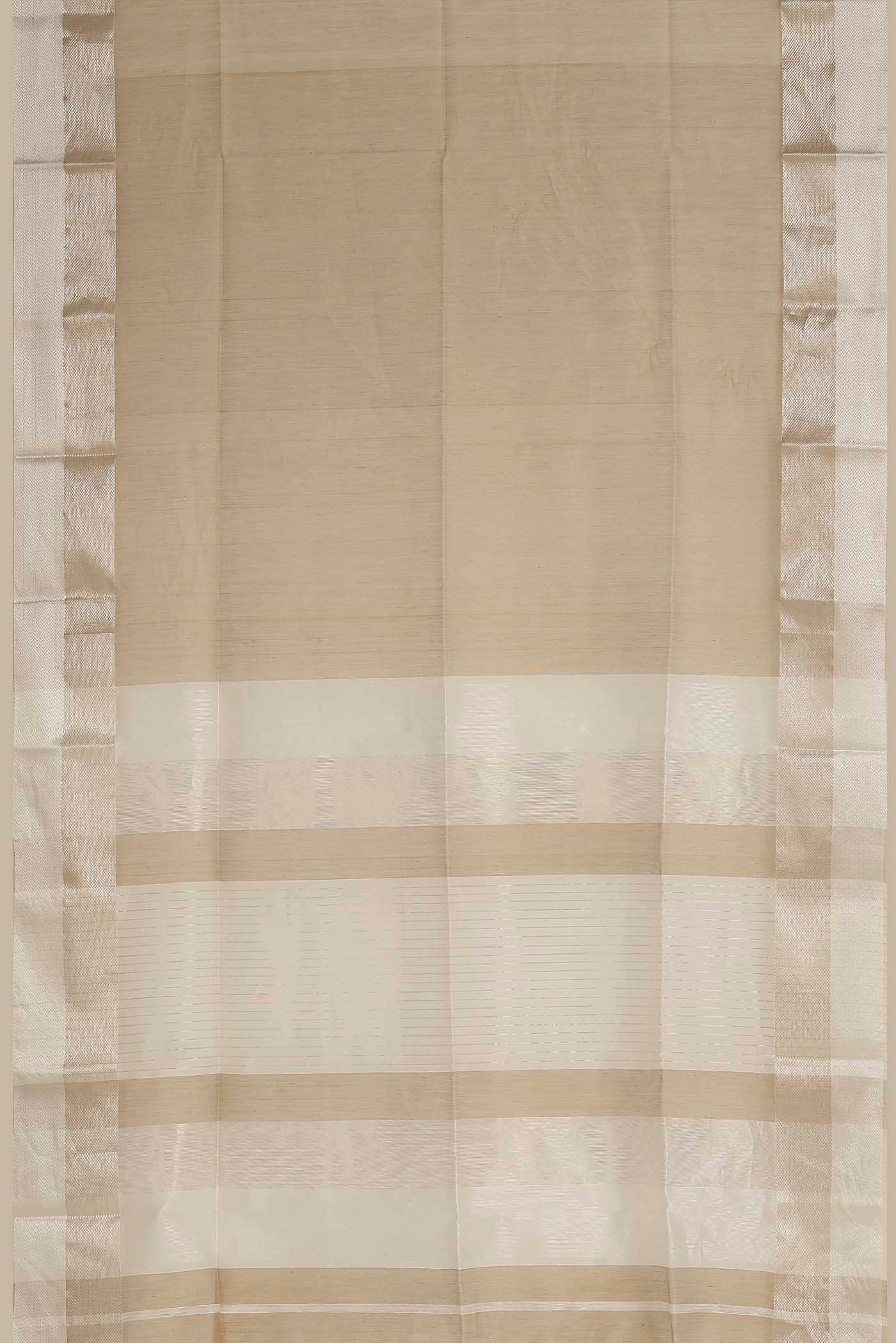 Beige Maheshwari Silk Cotton Saree