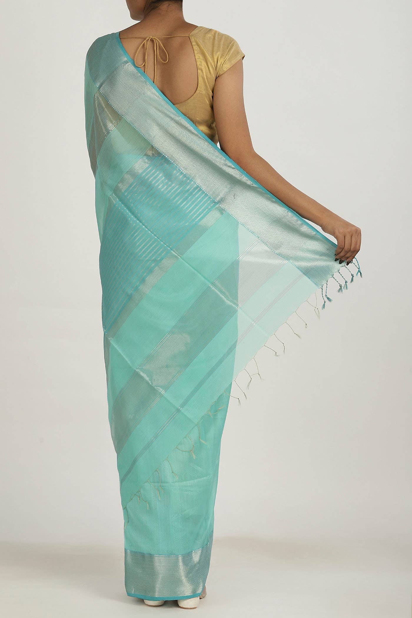 Blue Maheshwari Silk Cotton Saree