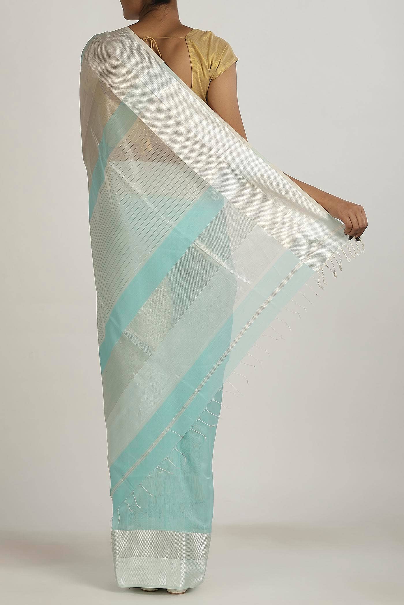 Blue Maheshwari Silk Cotton Saree