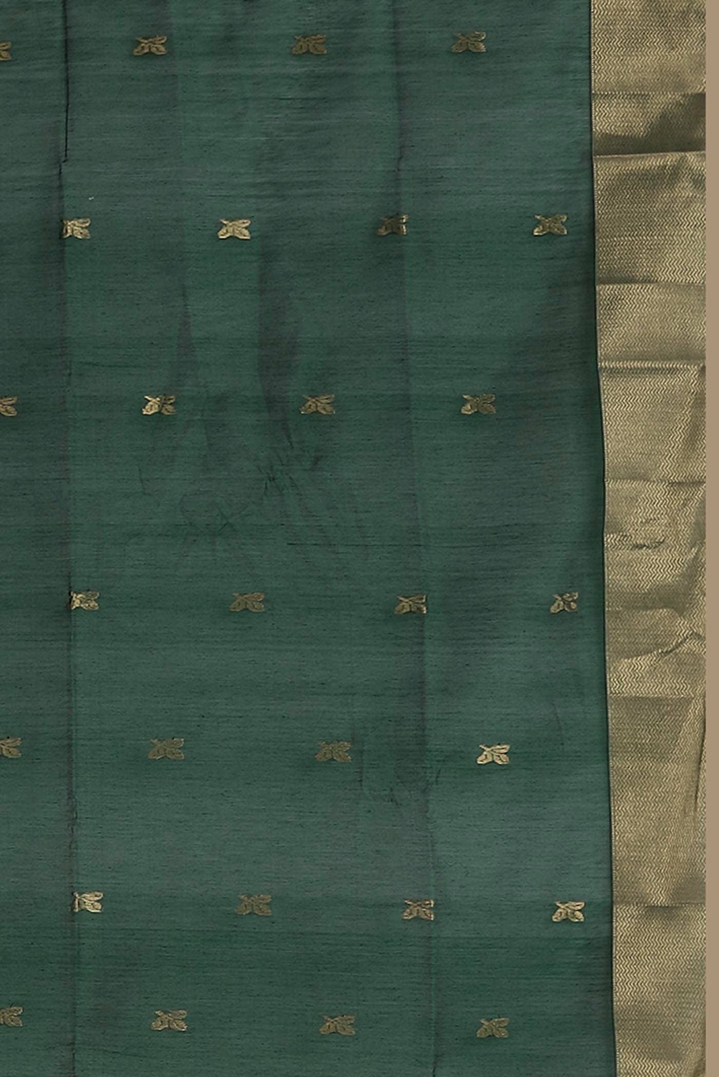 Green Maheshwari Silk Cotton Saree