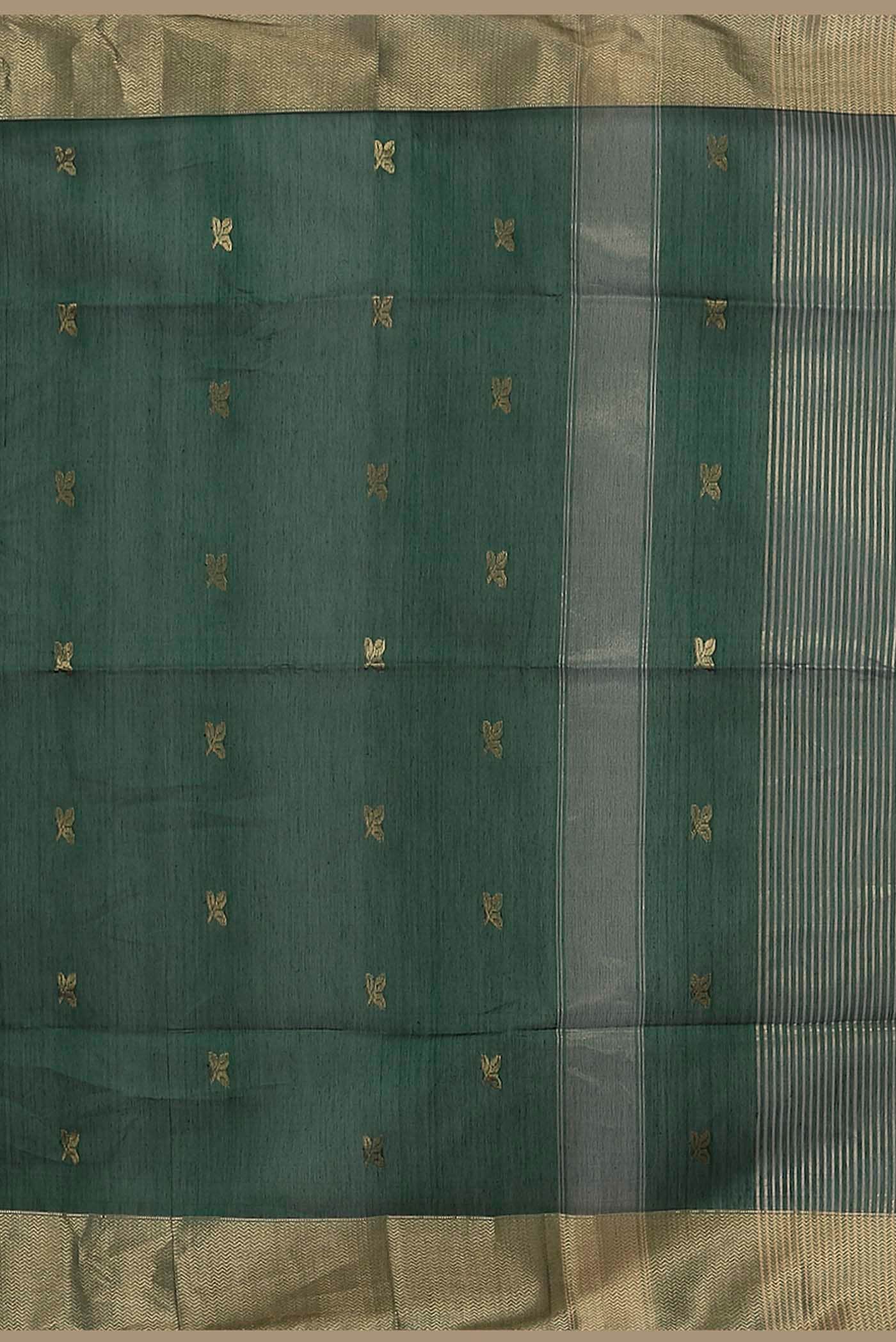 Green Maheshwari Silk Cotton Saree