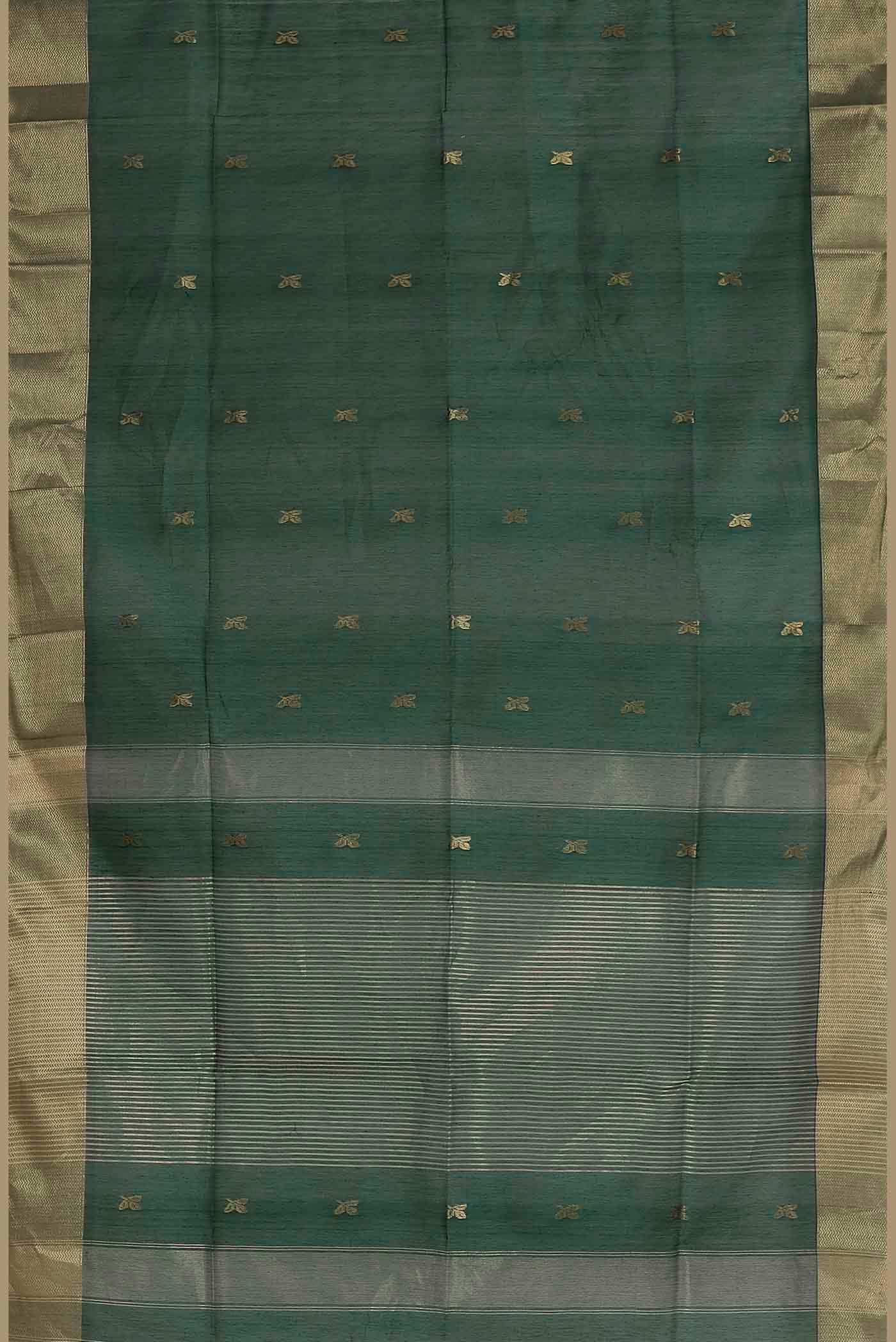 Green Maheshwari Silk Cotton Saree
