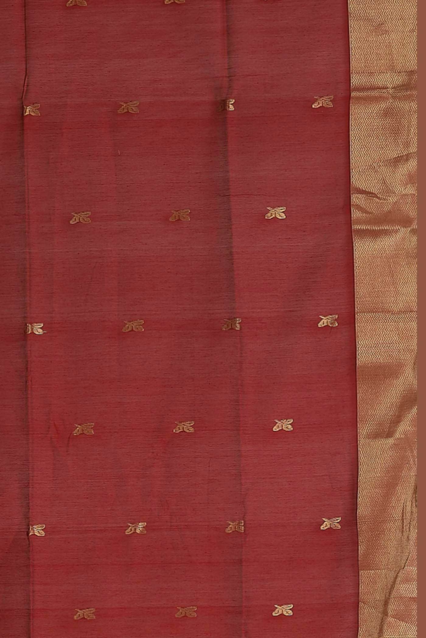 Maroon Maheshwari Silk Cotton Saree