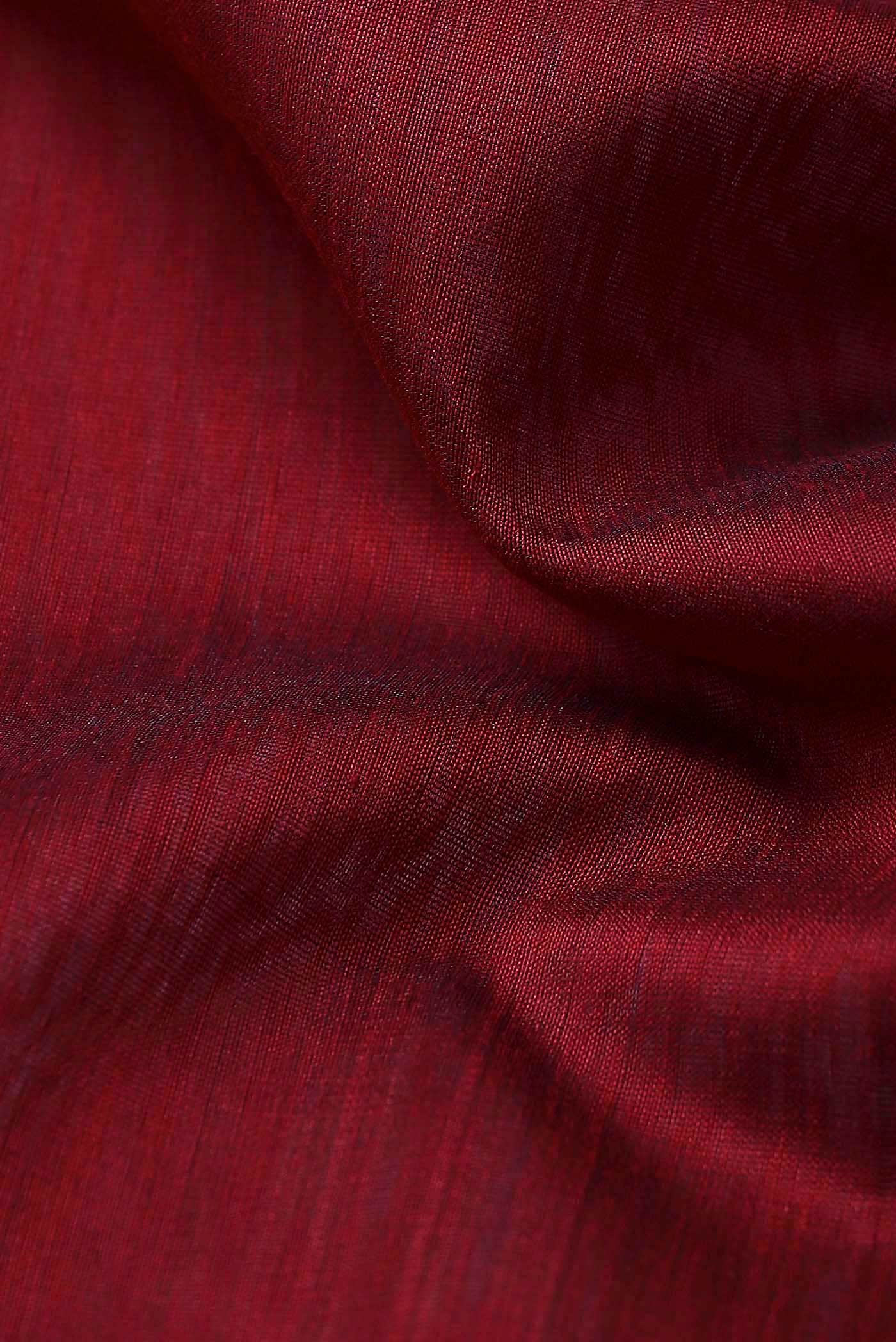 Maroon Maheshwari Silk Cotton Saree