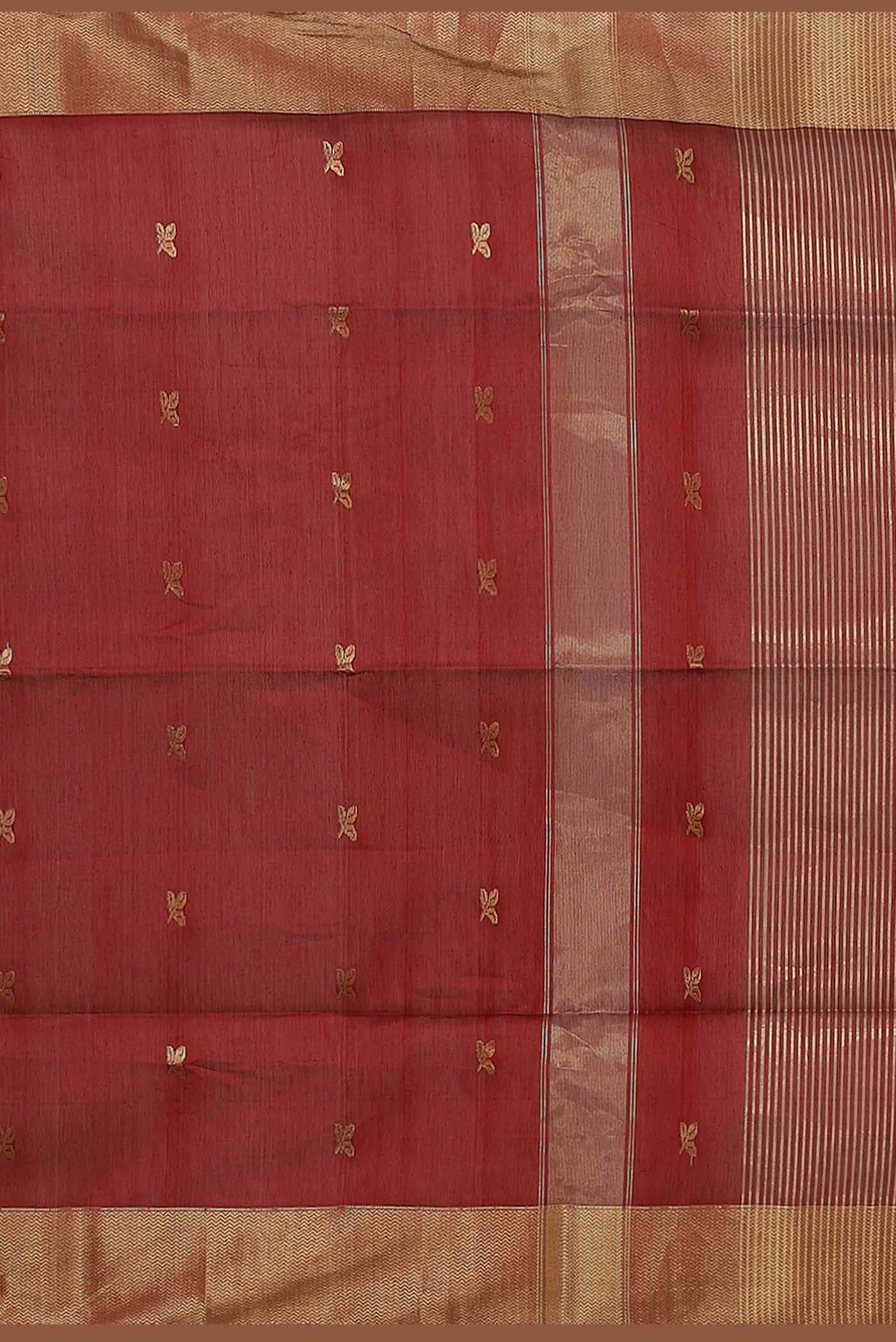 Maroon Maheshwari Silk Cotton Saree