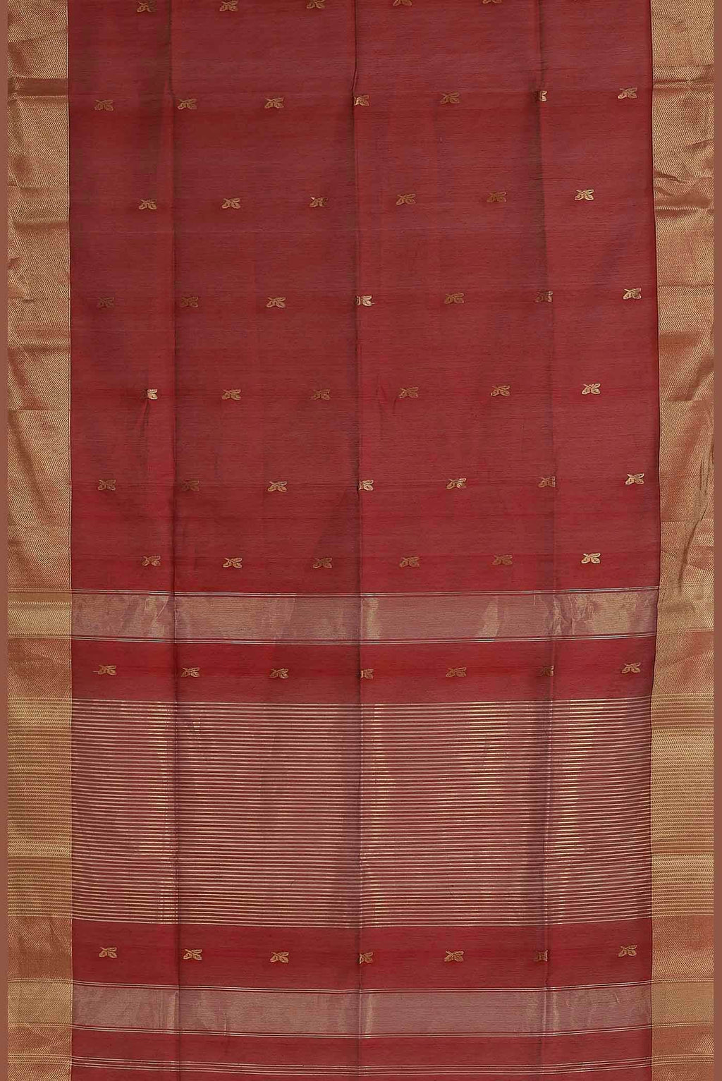 Maroon Maheshwari Silk Cotton Saree