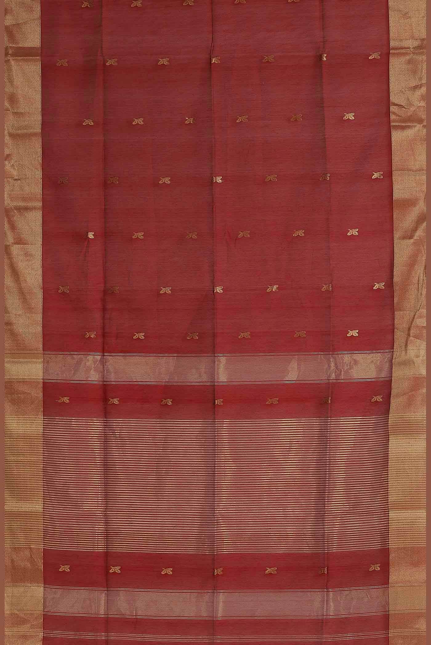 Maroon Maheshwari Silk Cotton Saree