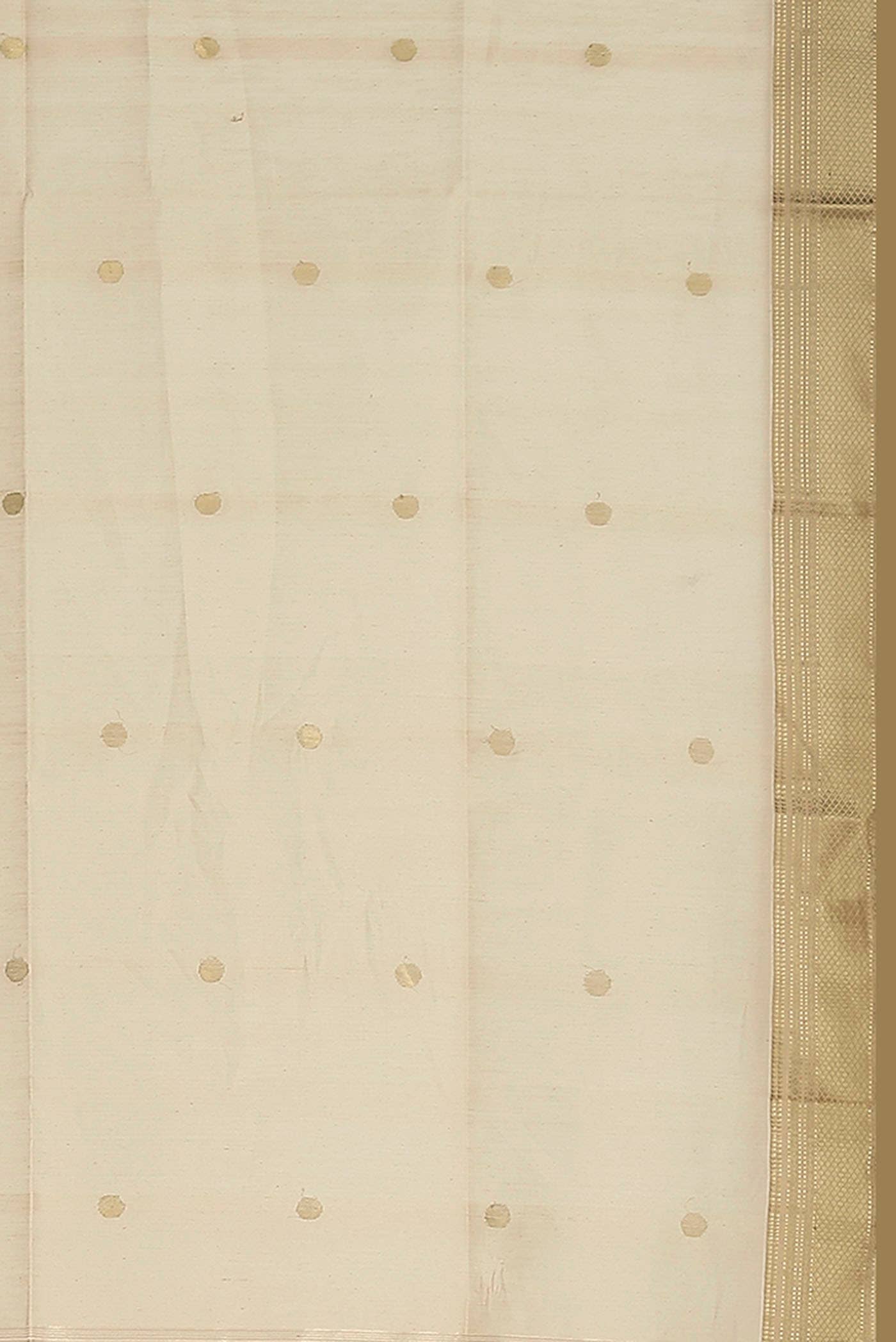 Beige Maheshwari Silk Cotton Saree