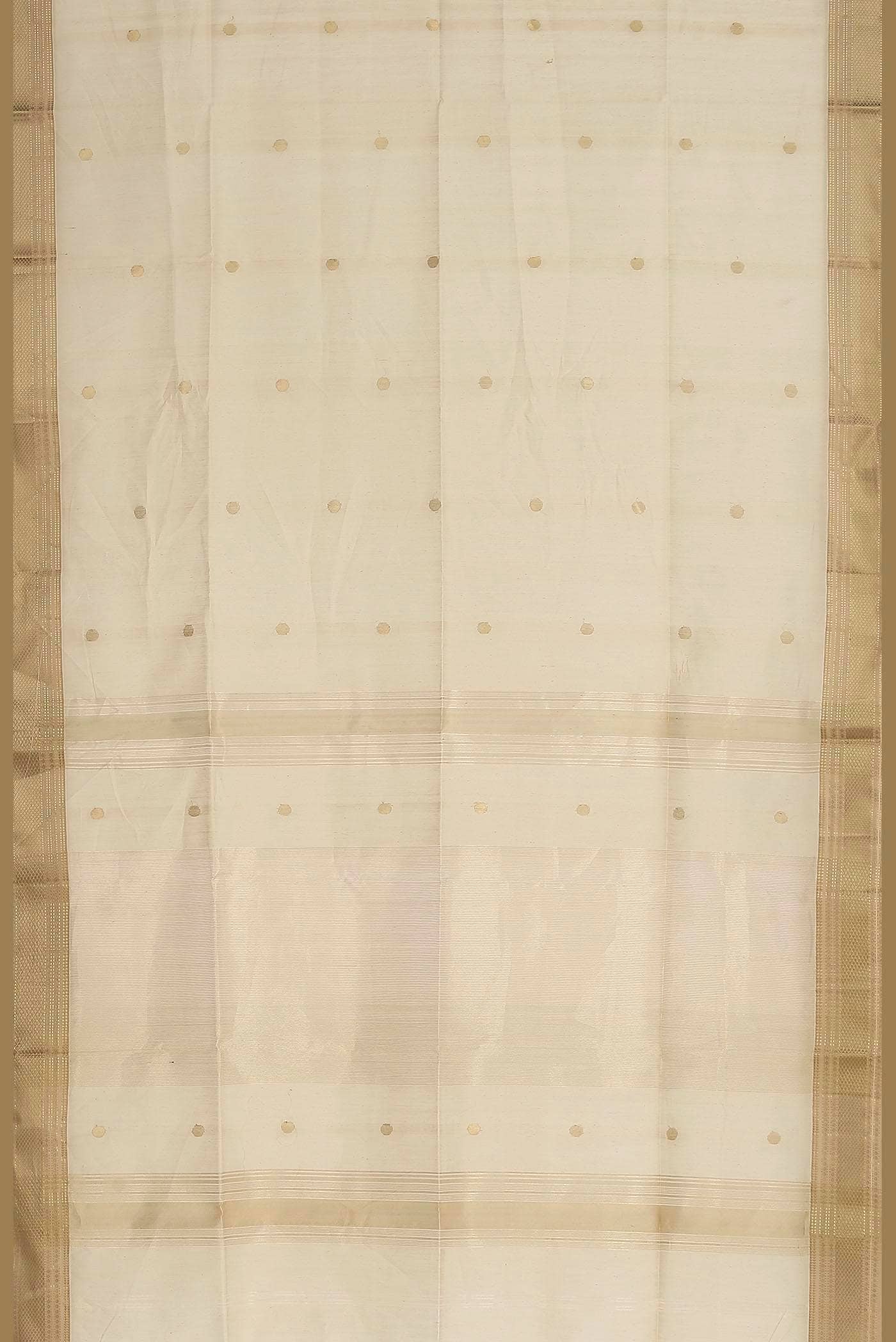 Beige Maheshwari Silk Cotton Saree