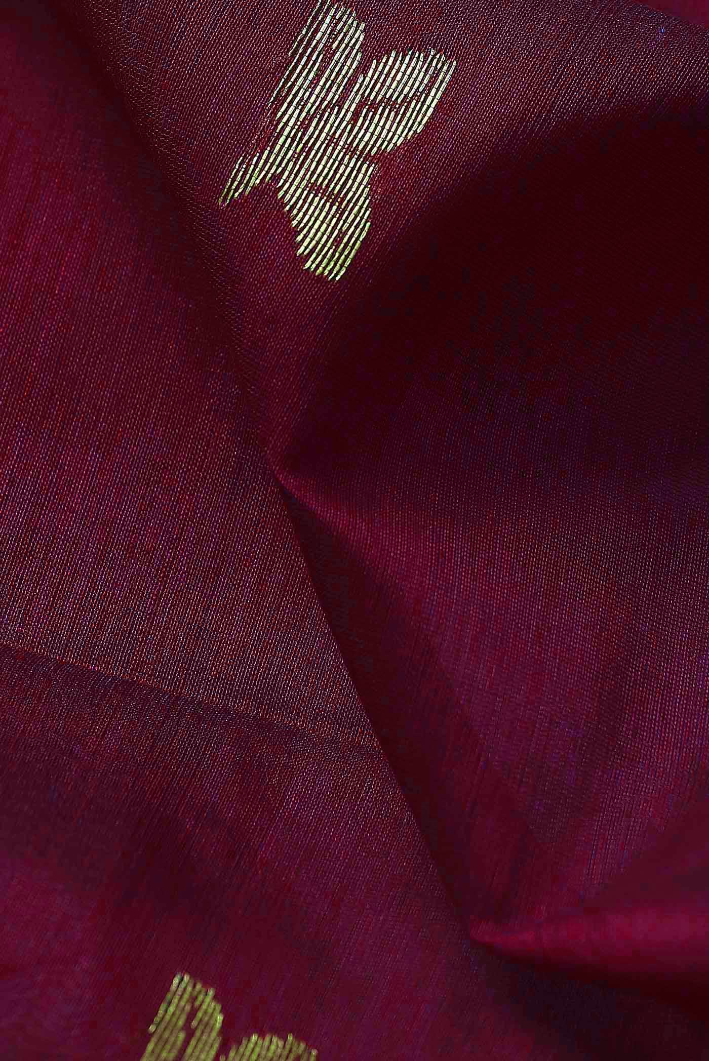 Maroon Maheshwari Silk Cotton Saree