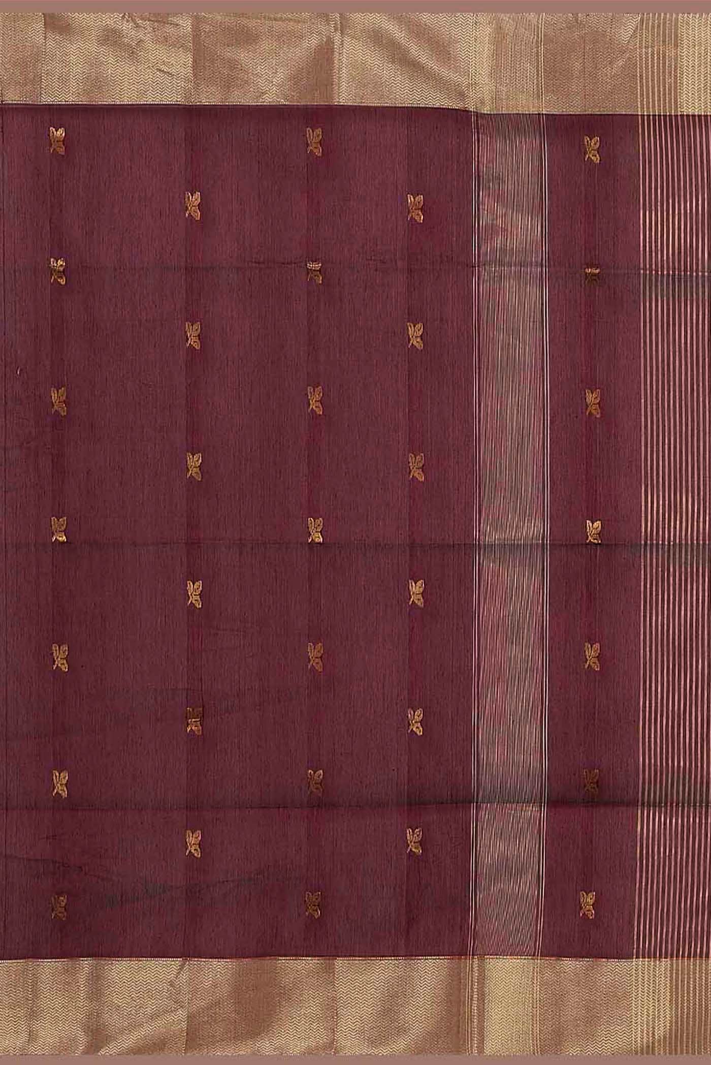 Maroon Maheshwari Silk Cotton Saree