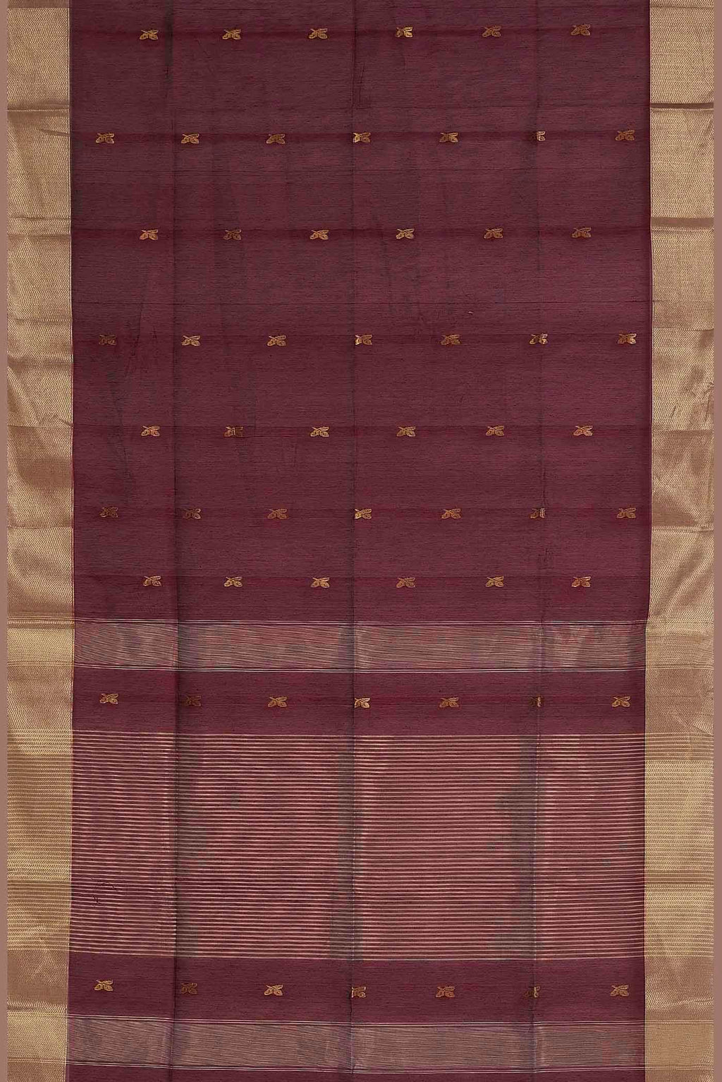 Maroon Maheshwari Silk Cotton Saree