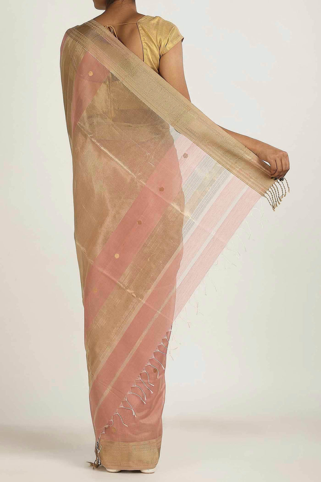 Pink Maheshwari Silk Cotton Saree