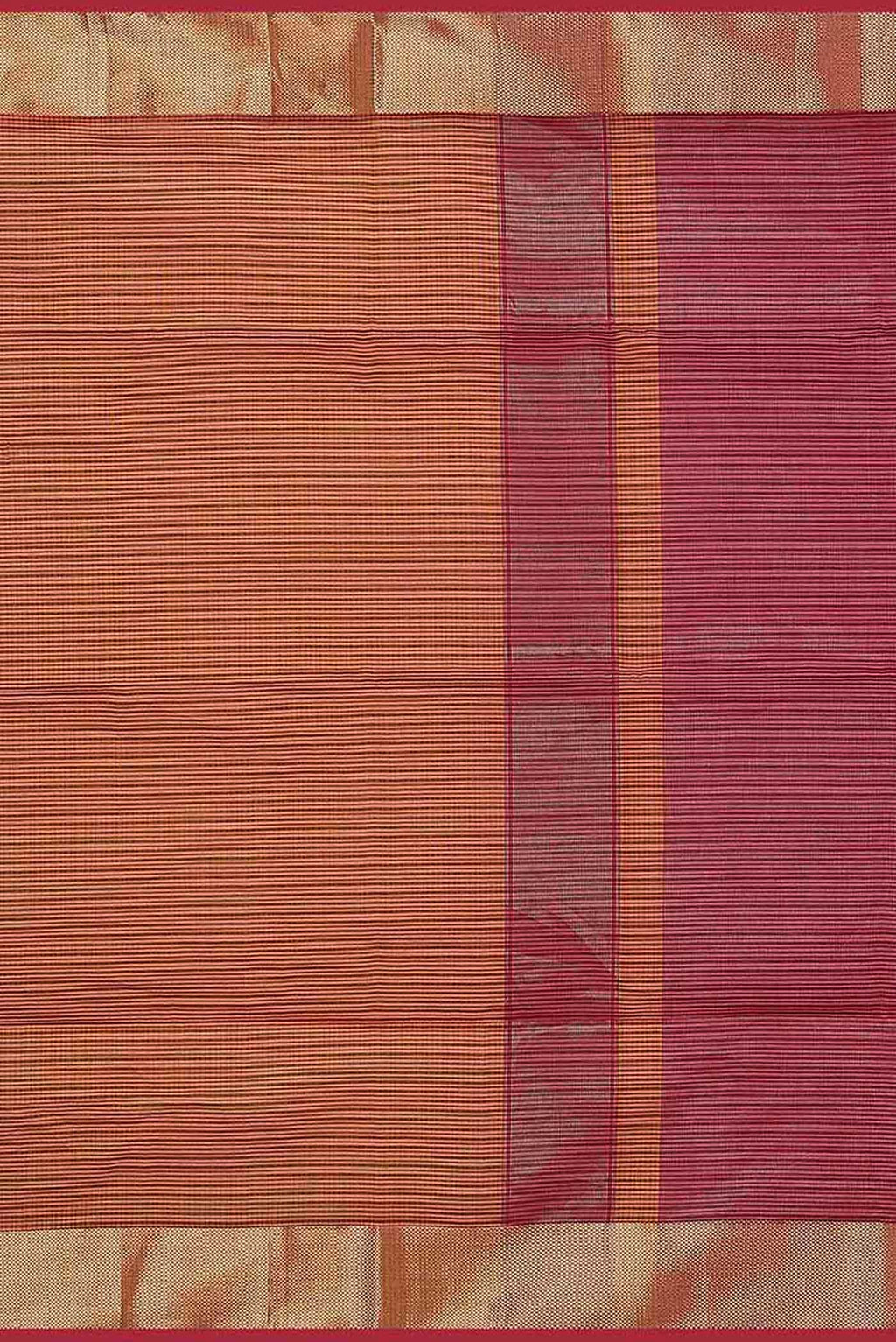 Orange Maheshwari Silk Cotton Saree