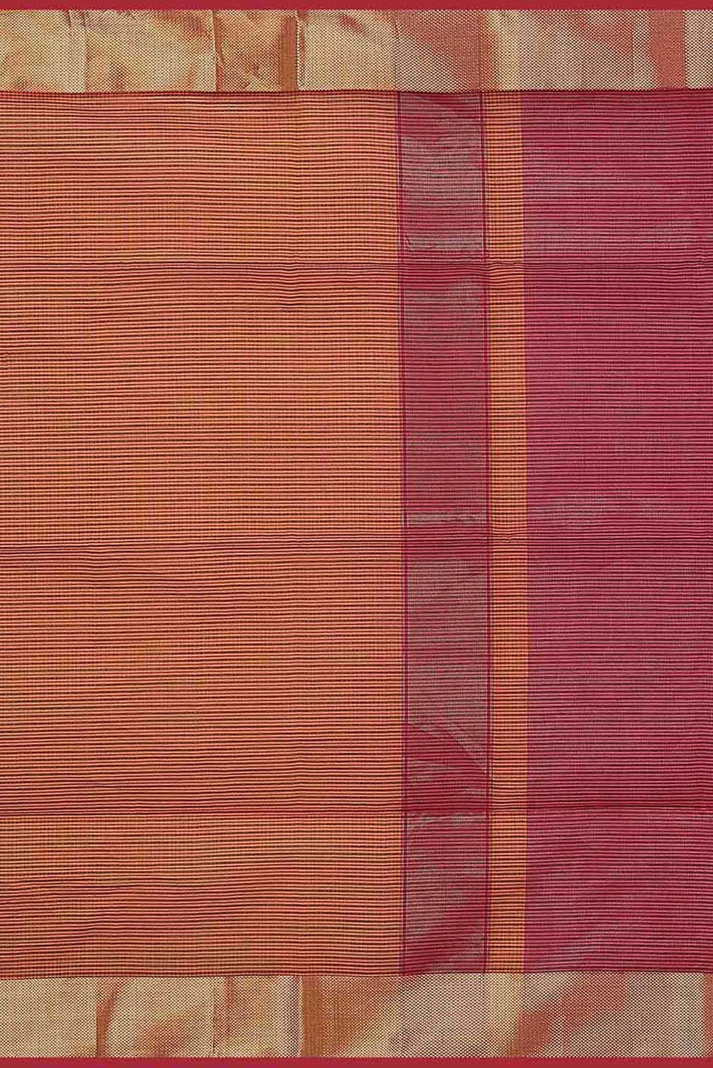 Orange Maheshwari Silk Cotton Saree