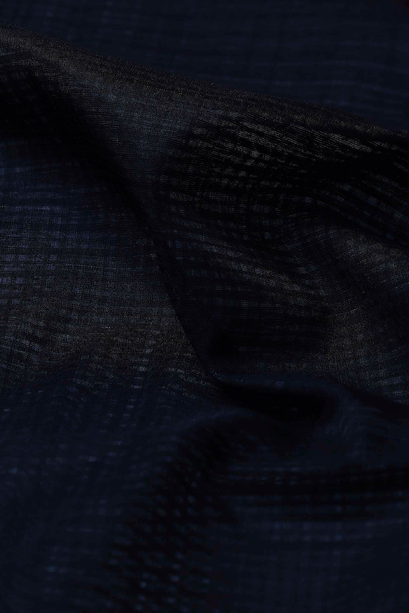 Black Maheshwari Silk Cotton Saree