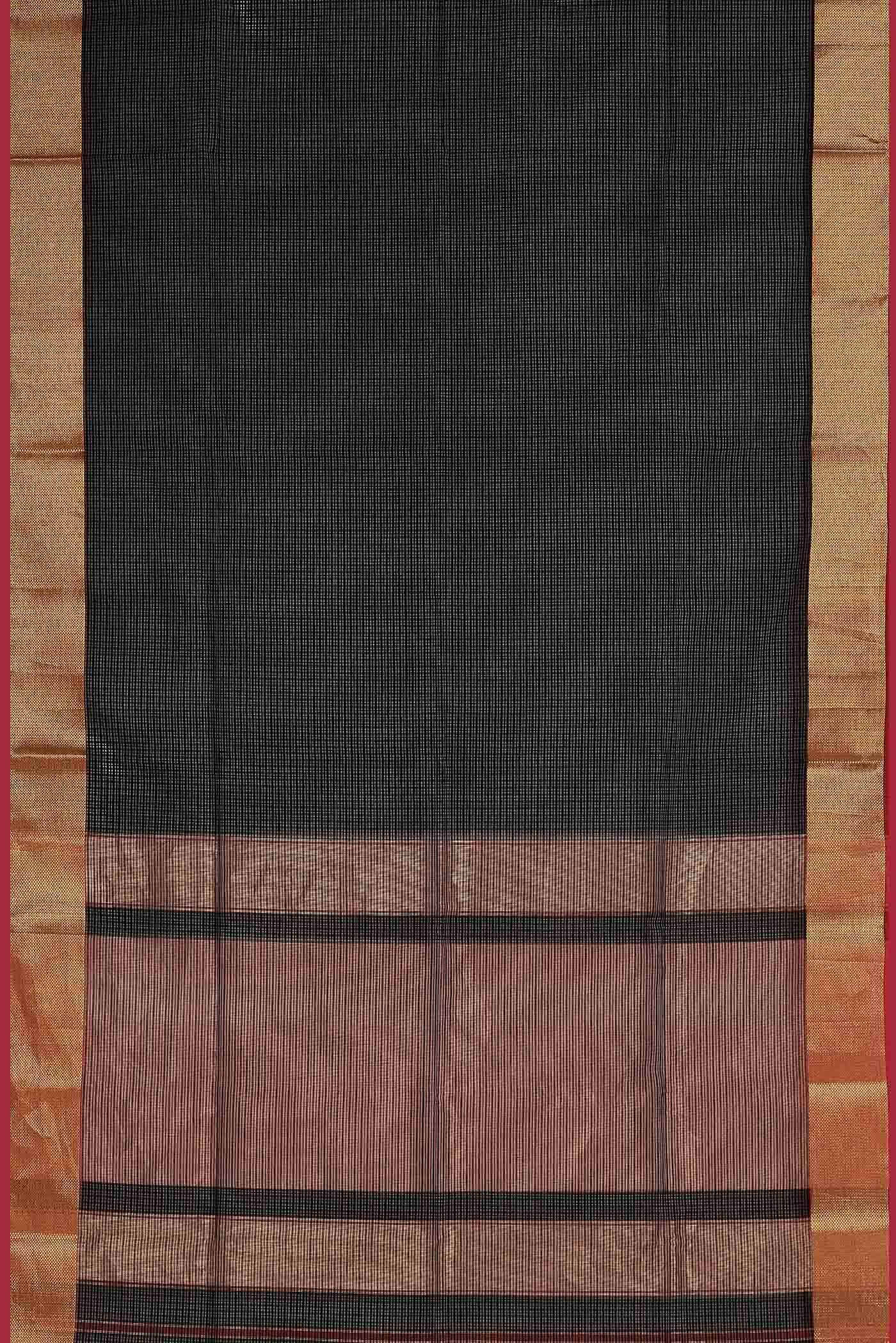Black Maheshwari Silk Cotton Saree