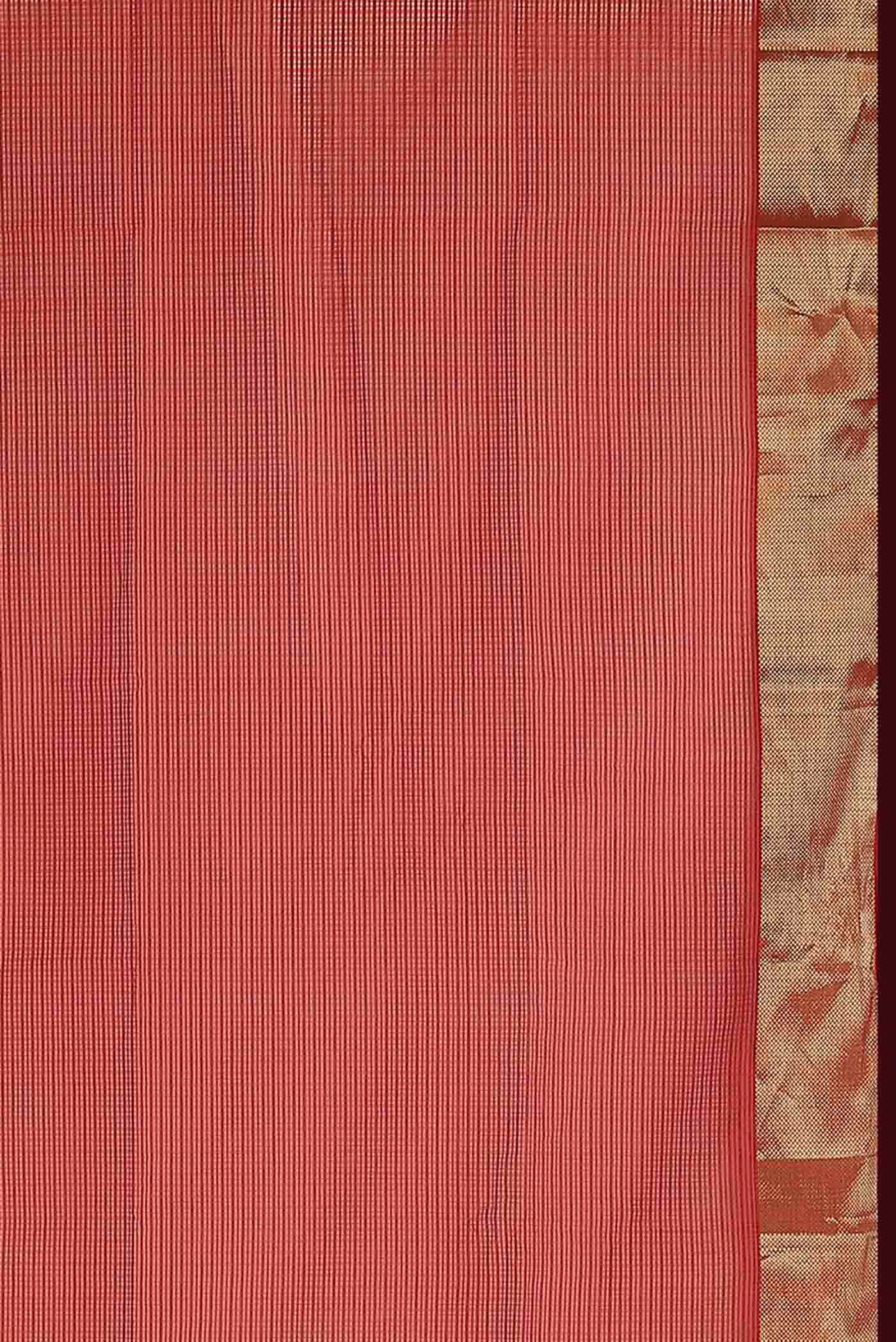 Orange Maheshwari Silk Cotton Saree