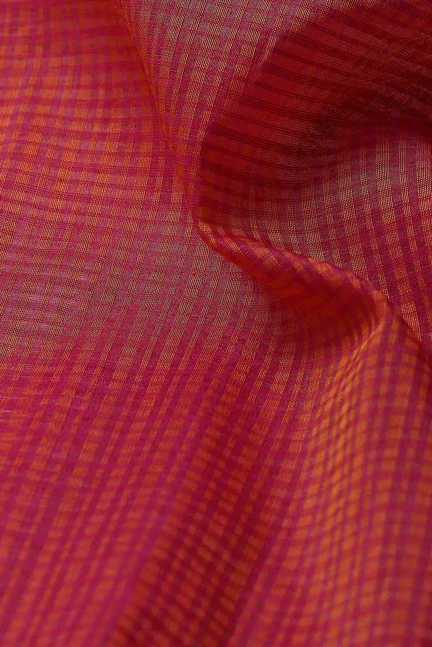 Orange Maheshwari Silk Cotton Saree