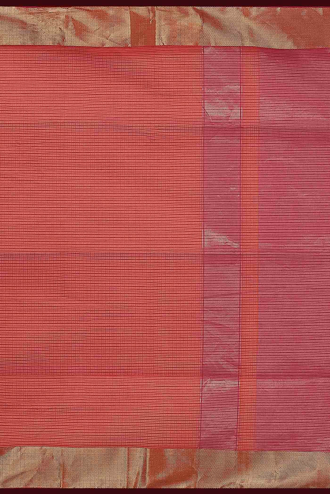 Orange Maheshwari Silk Cotton Saree