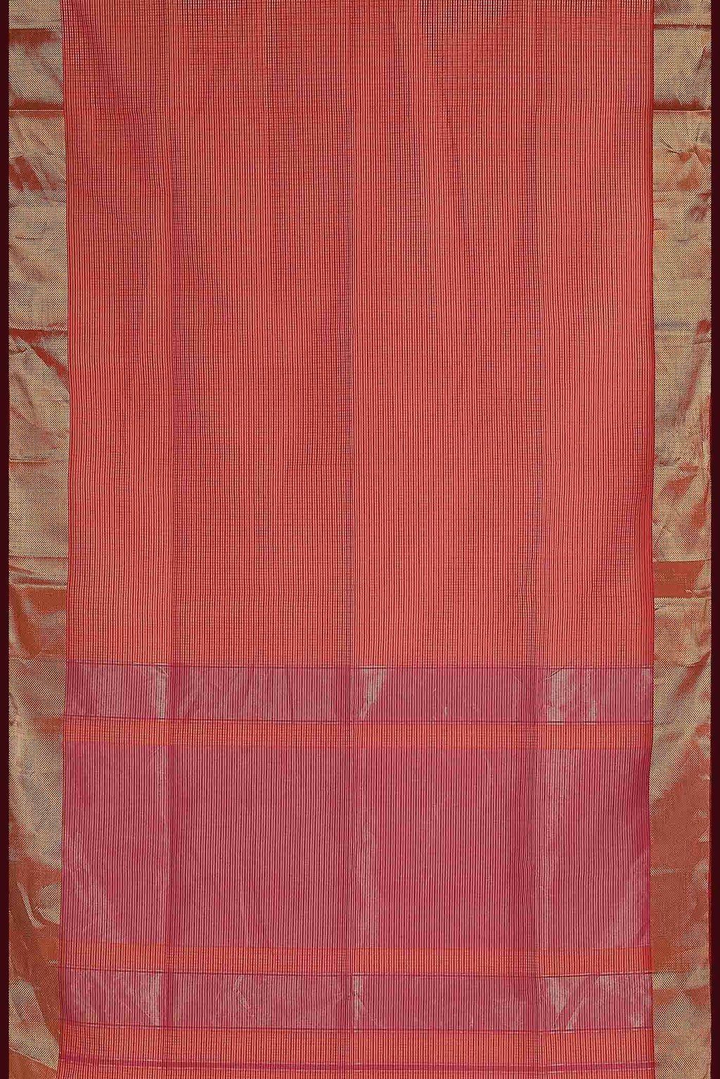 Orange Maheshwari Silk Cotton Saree