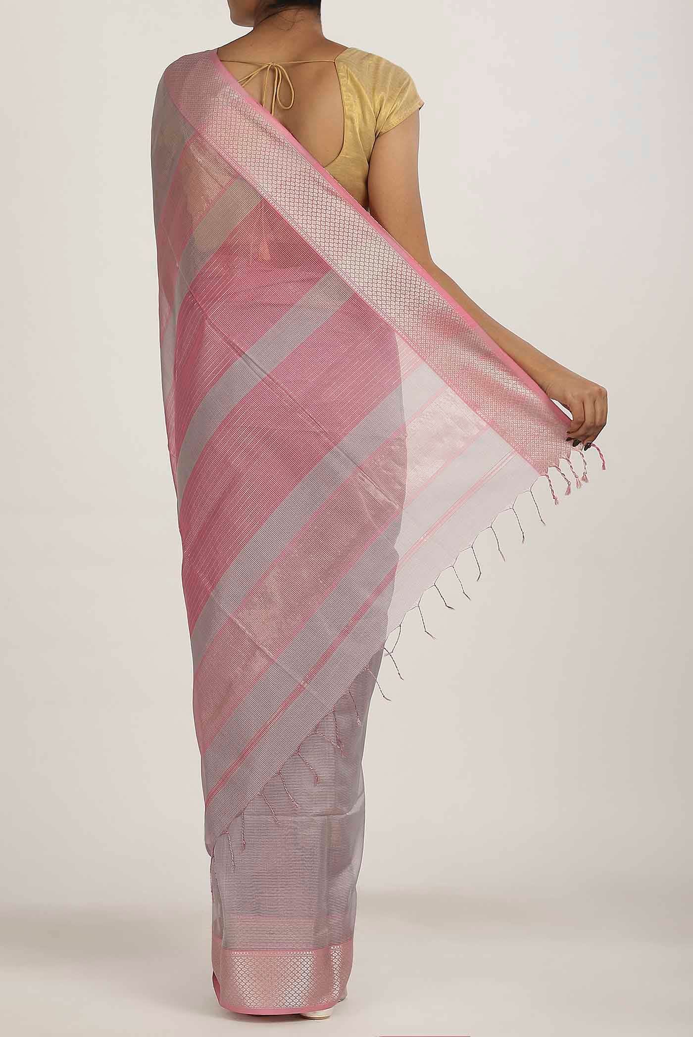 Lavender Maheshwari Silk Cotton Saree