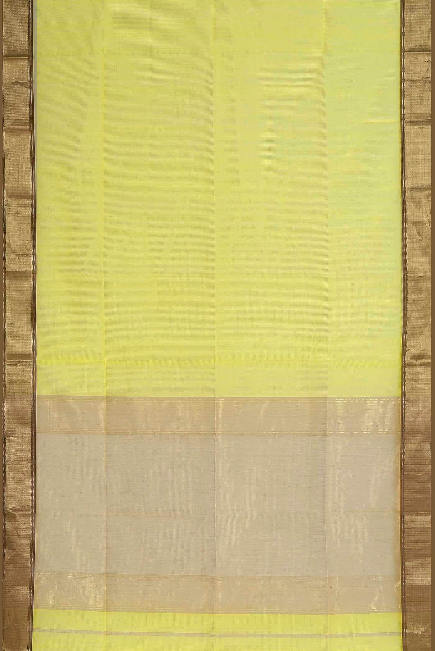 Yellow Maheshwari Silk Cotton Saree