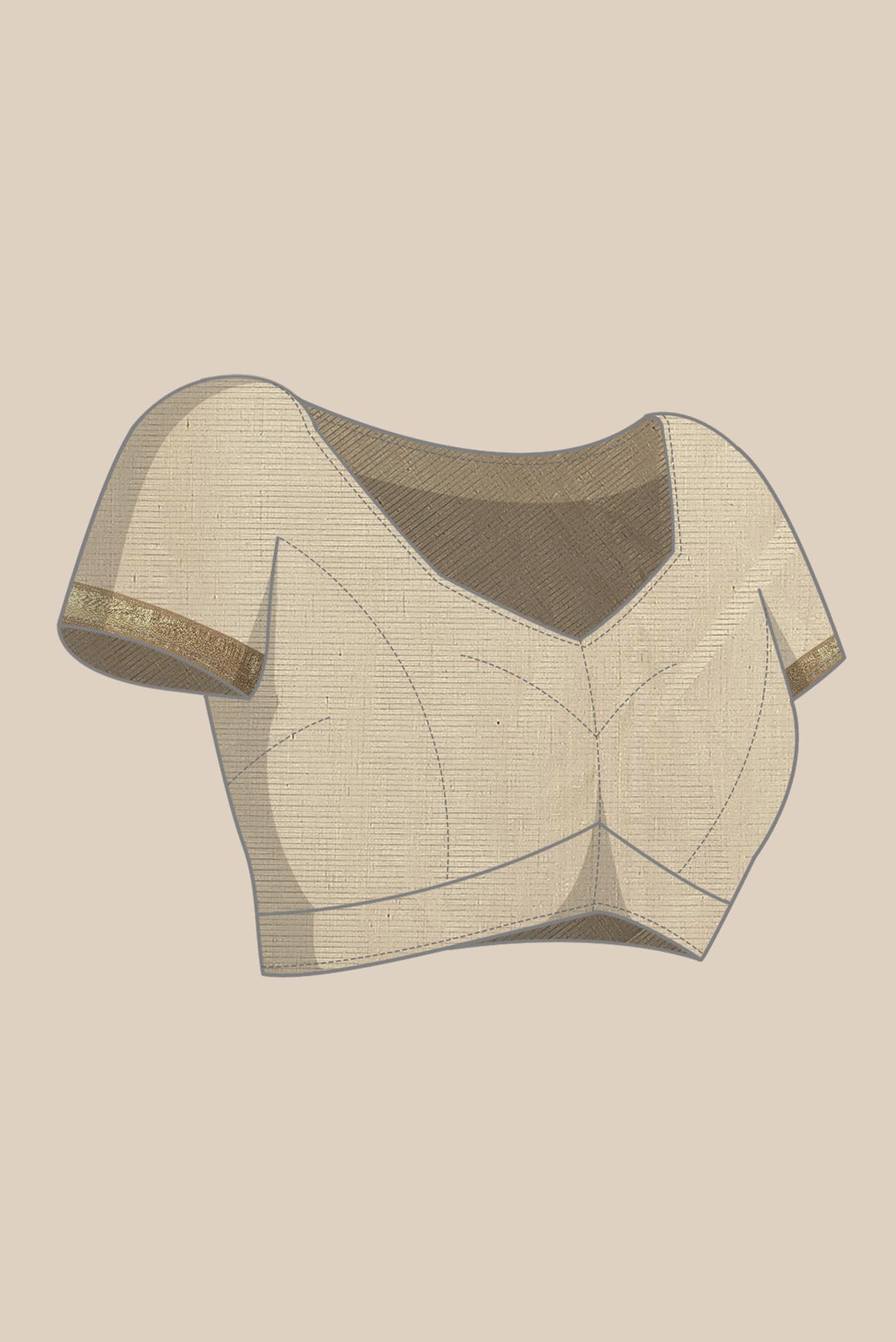Beige Maheshwari Silk Cotton Saree