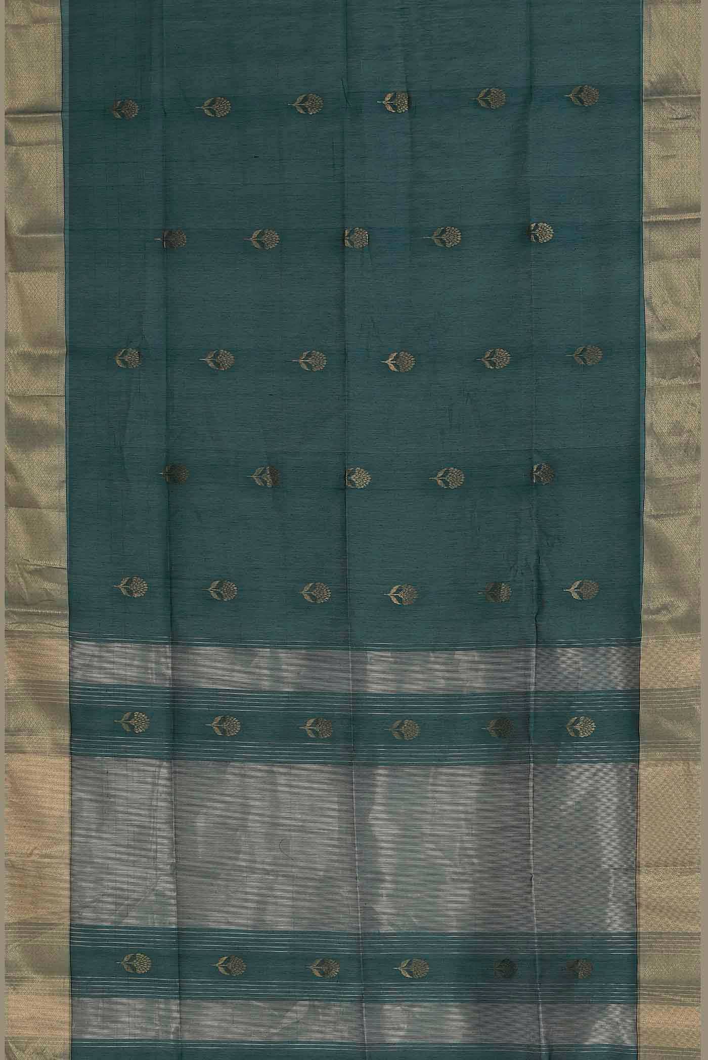 Green Maheshwari Silk Cotton Saree