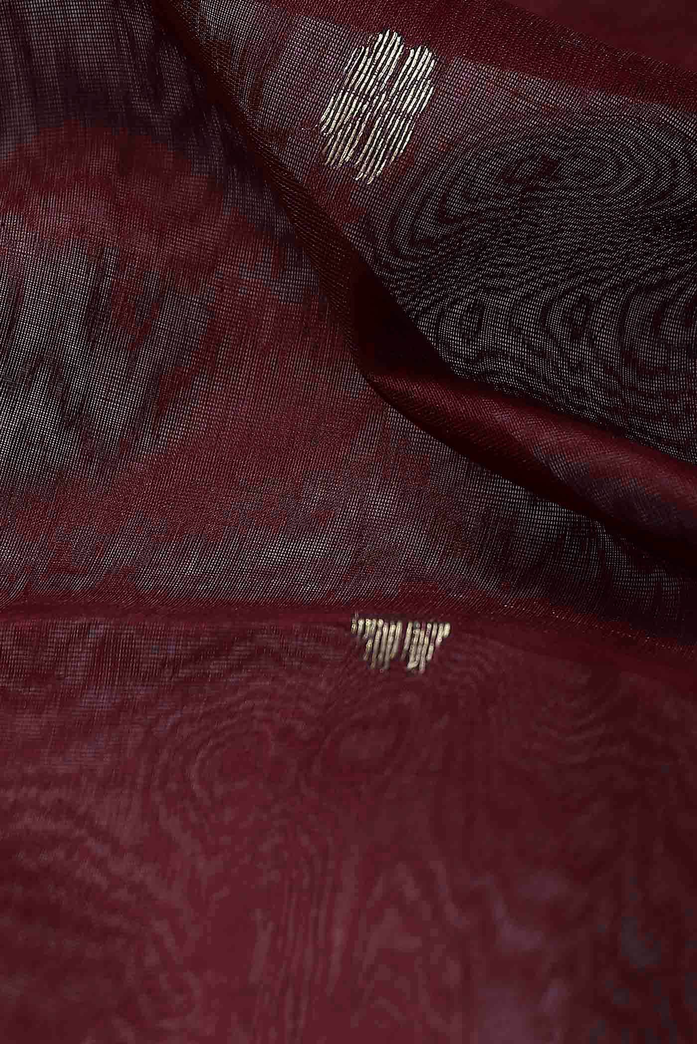 Maroon Maheshwari Silk Cotton Saree