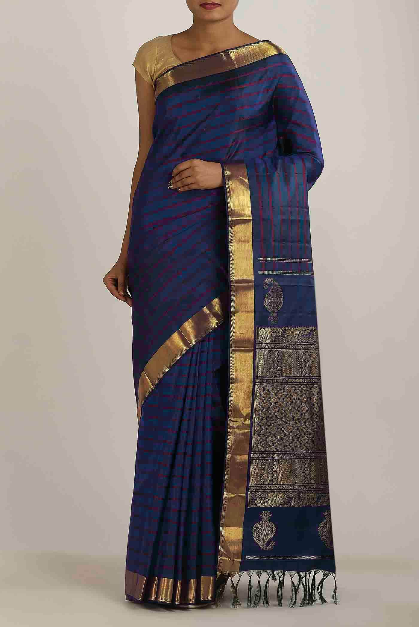 Blue Kanchipuram Silk Saree