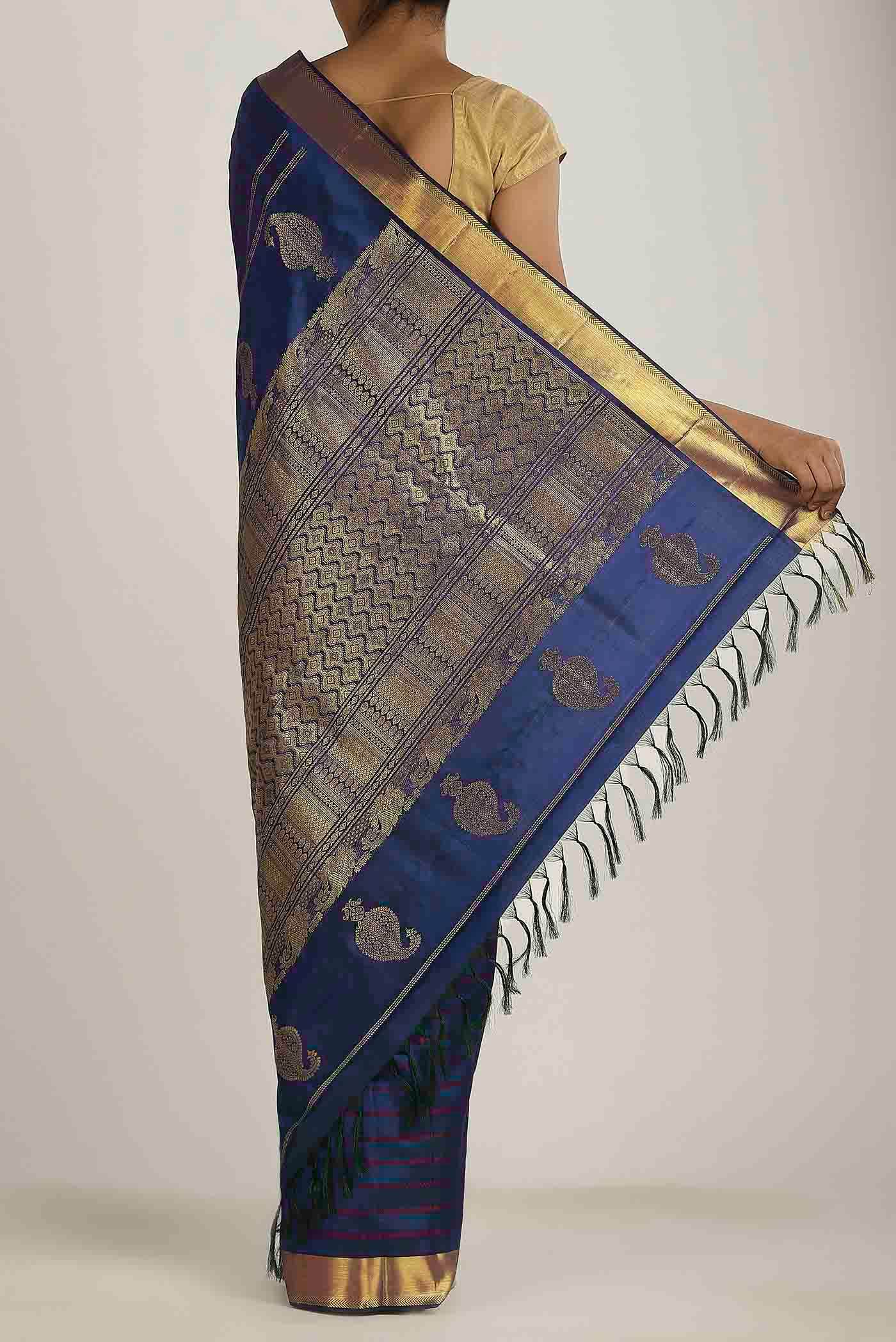 Blue Kanchipuram Silk Saree