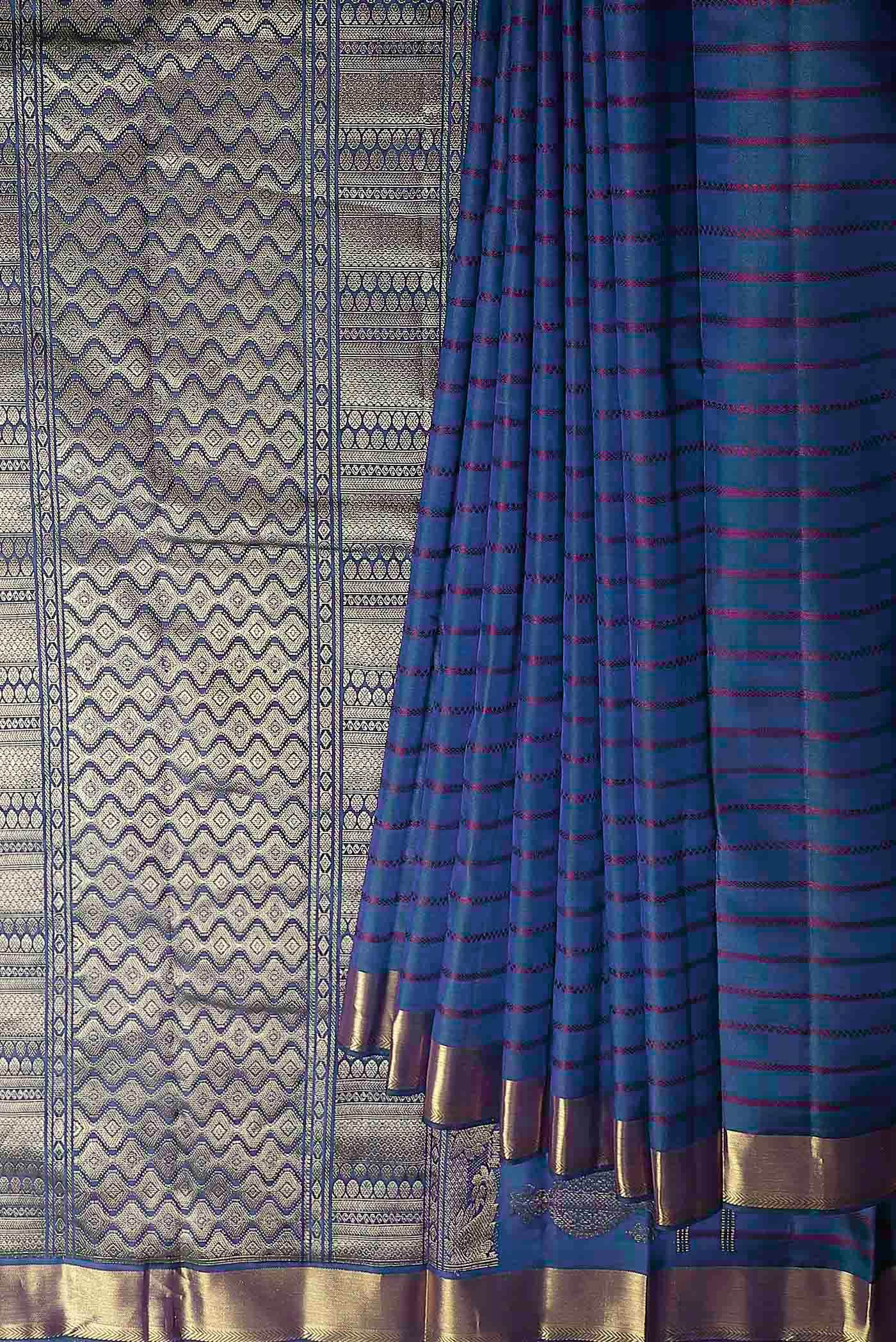 Blue Kanchipuram Silk Saree