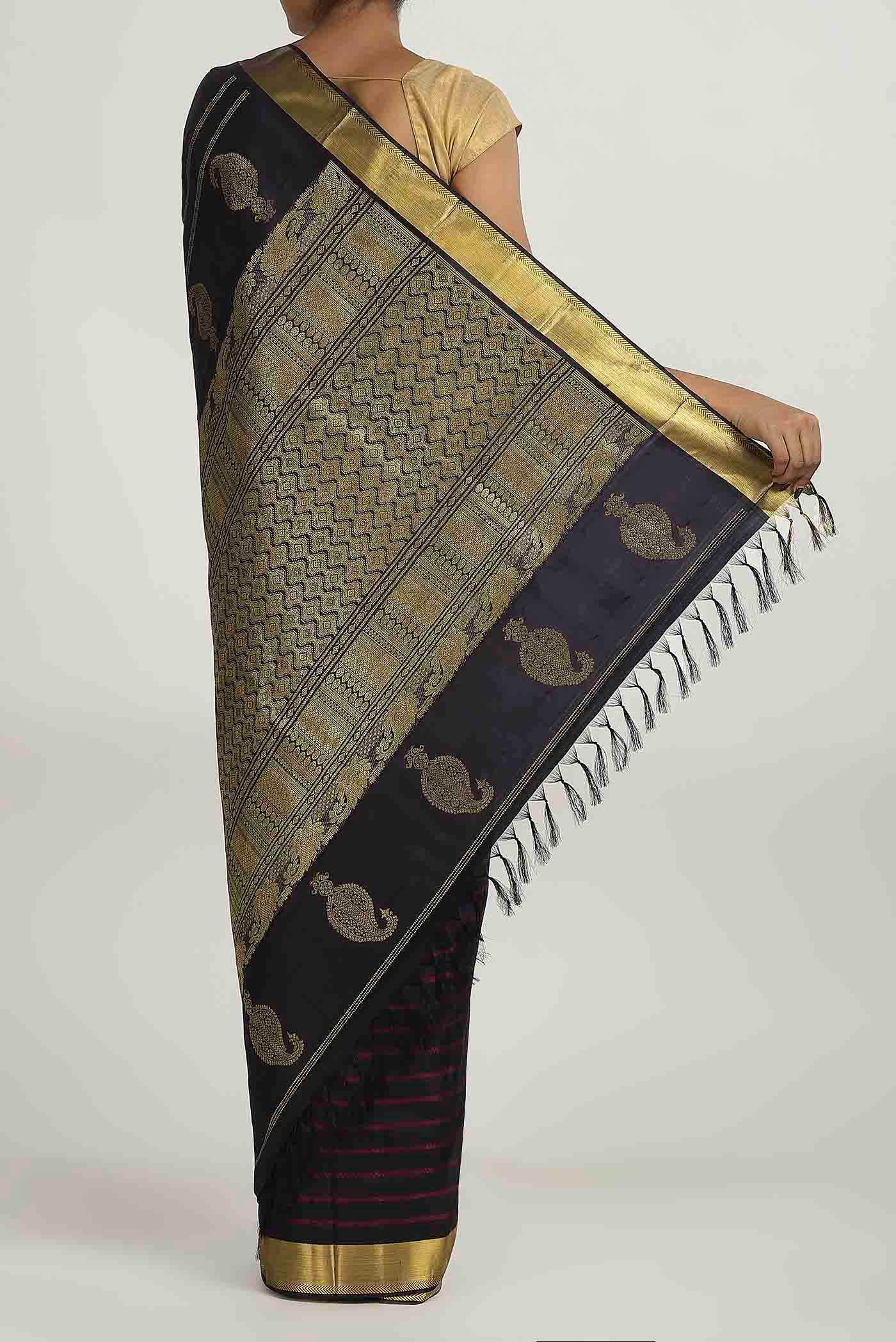 Black Kanchipuram Silk Saree