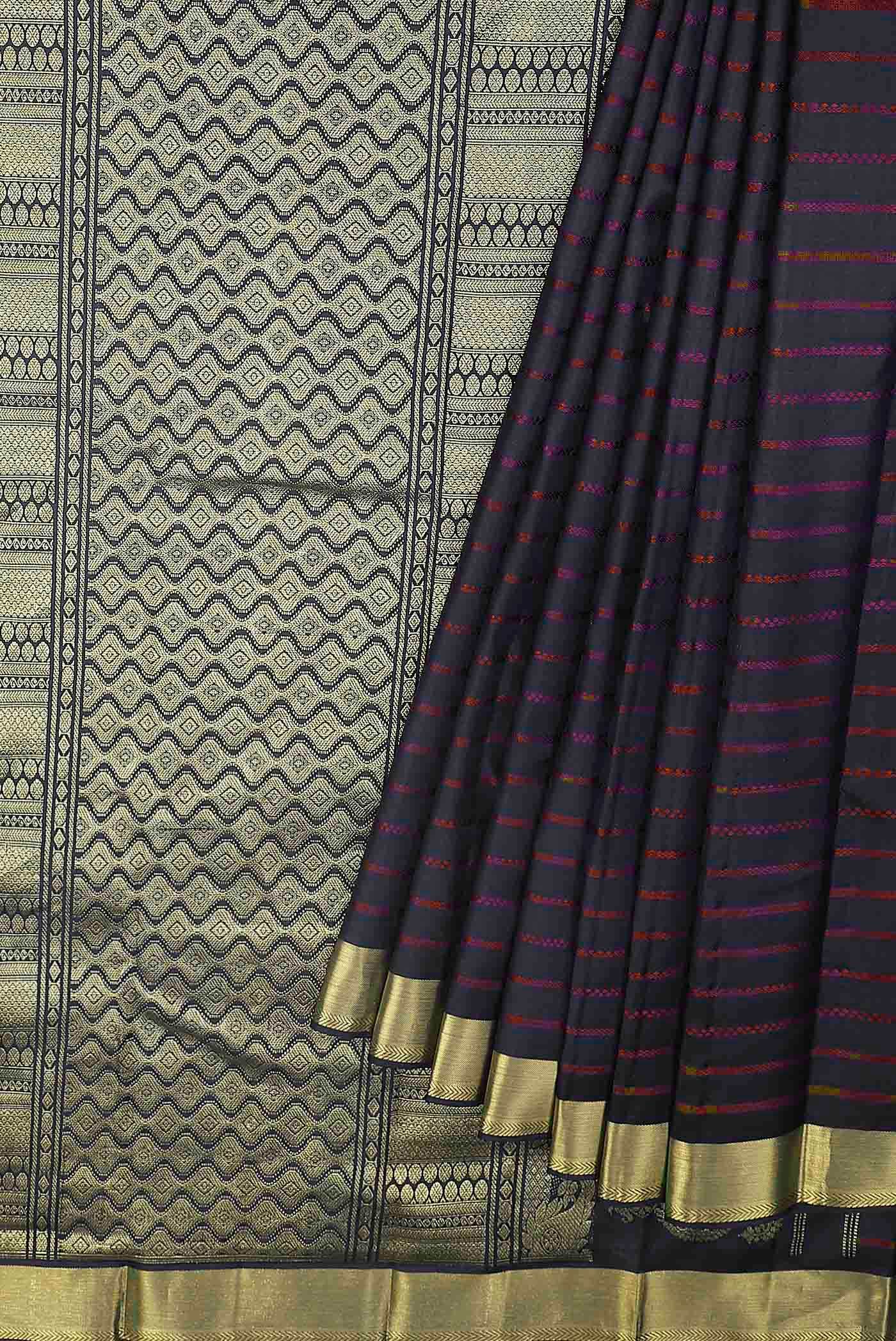 Black Kanchipuram Silk Saree