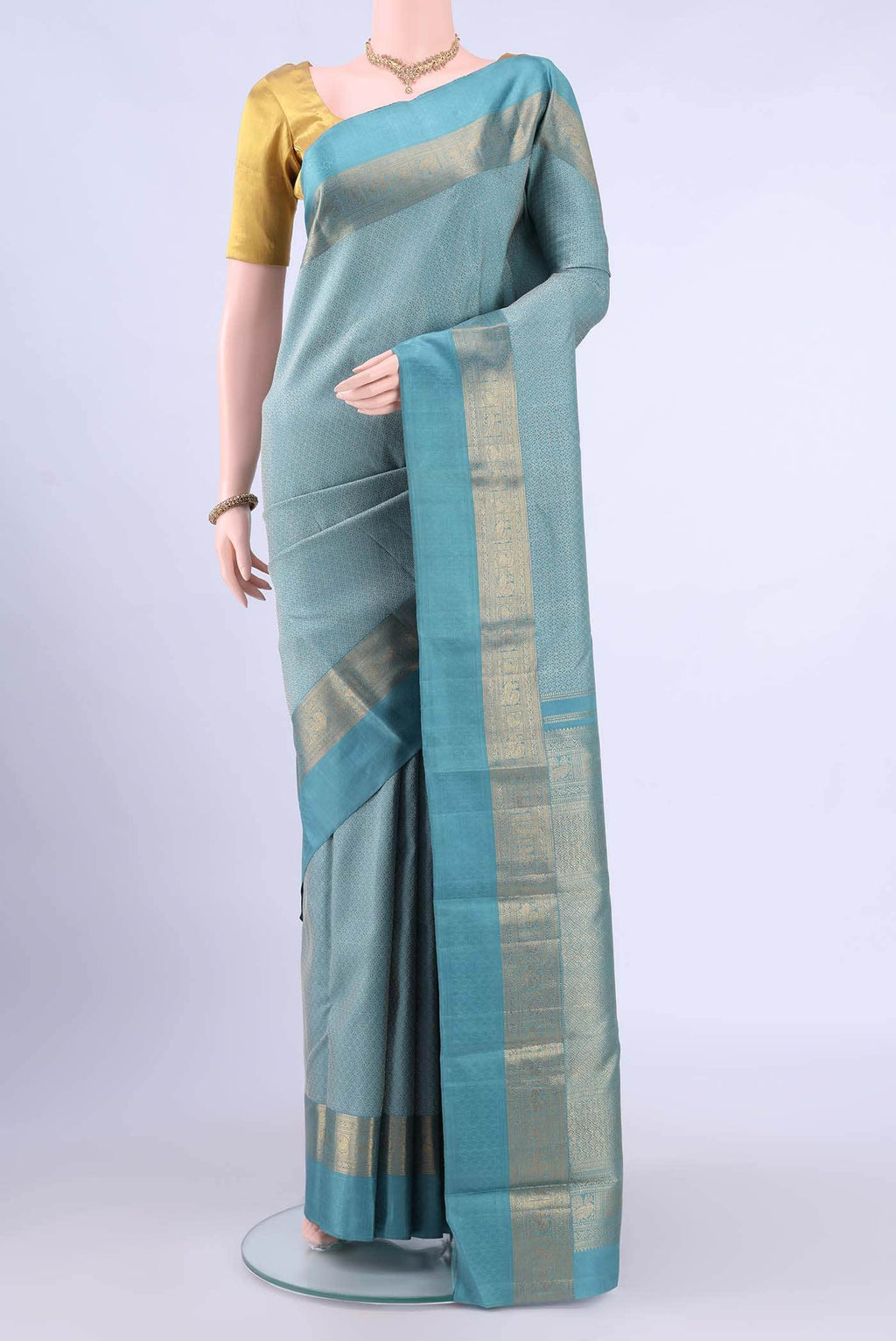Grey Kanchipuram Silk Saree