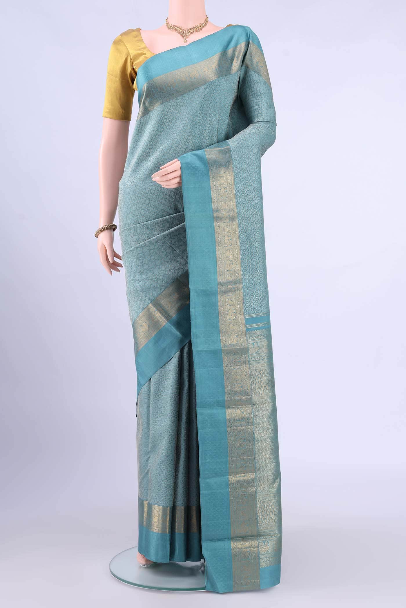 Grey Kanchipuram Silk Saree