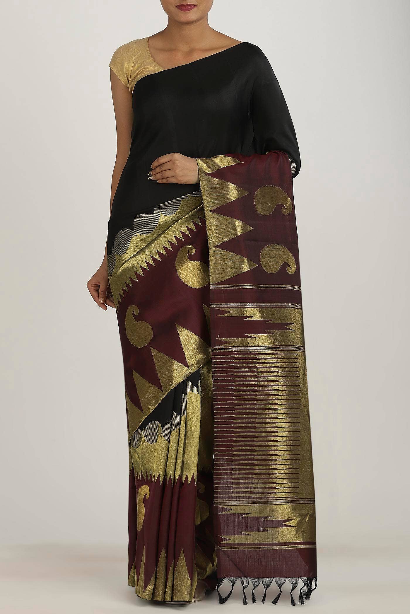Black Kanchipuram Silk Saree