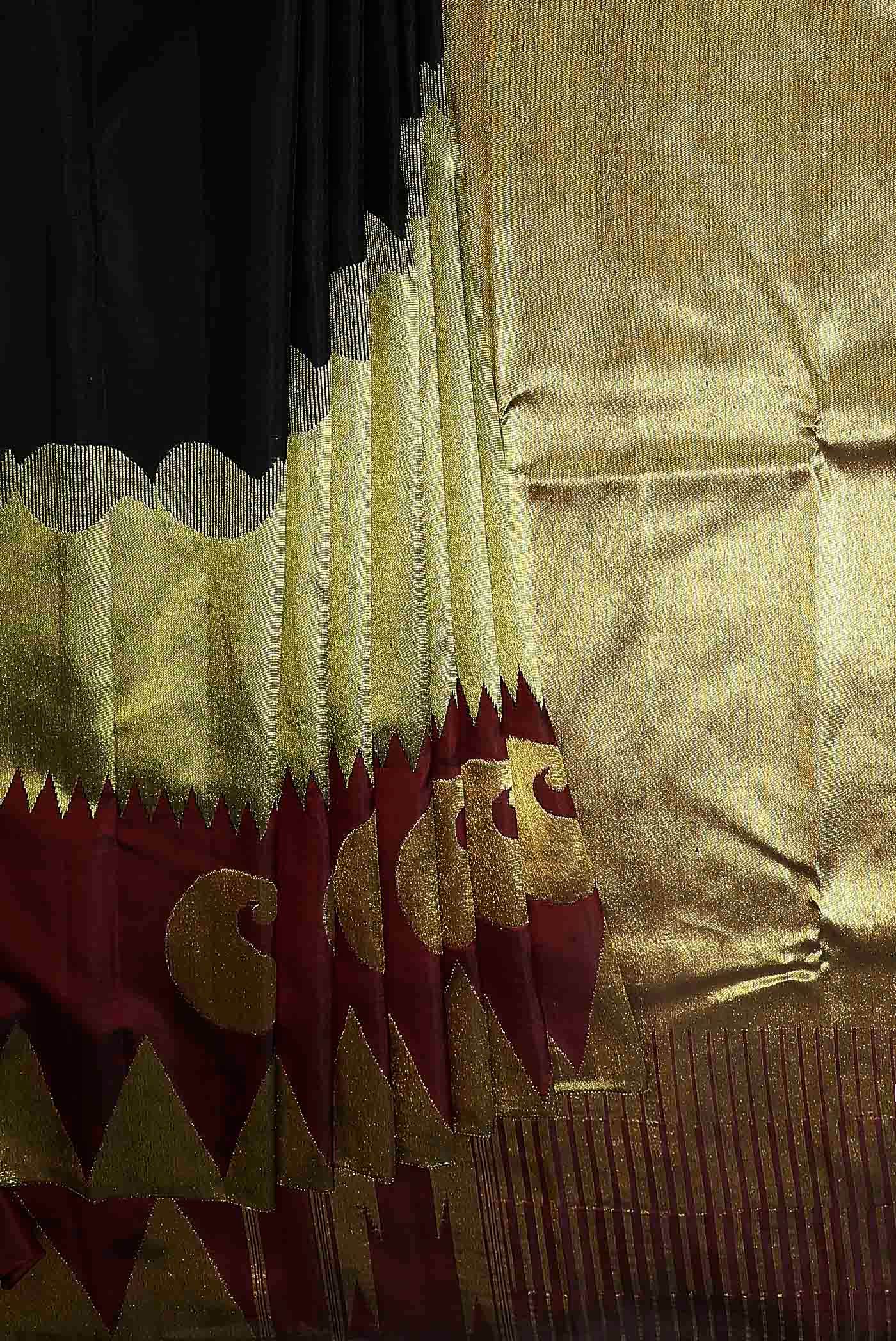 Black Kanchipuram Silk Saree