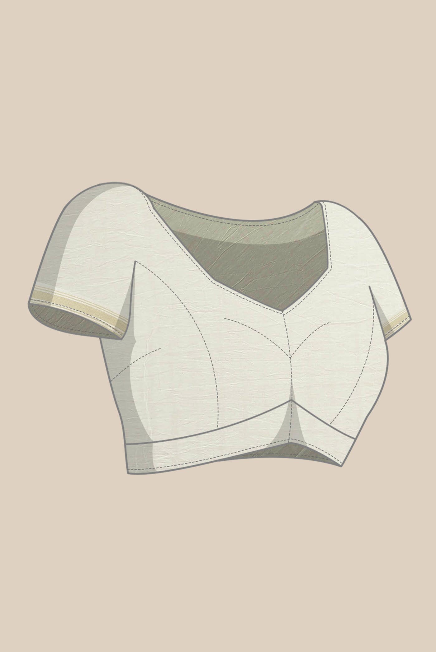 Beige Tussar Saree