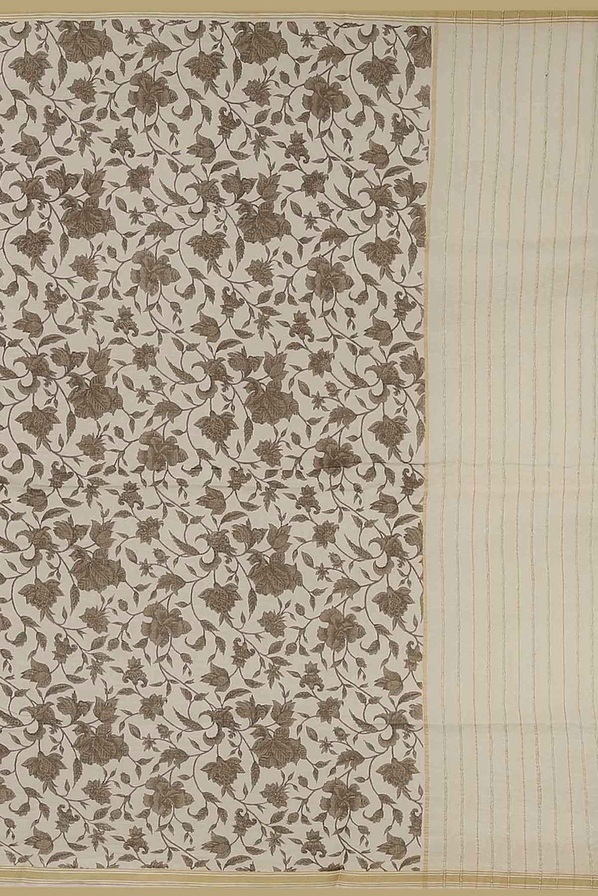 Beige Tussar Saree