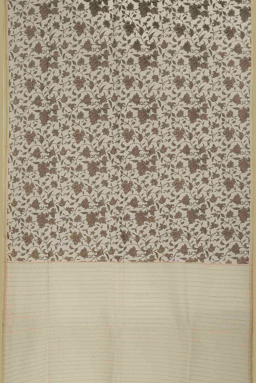 Beige Tussar Saree