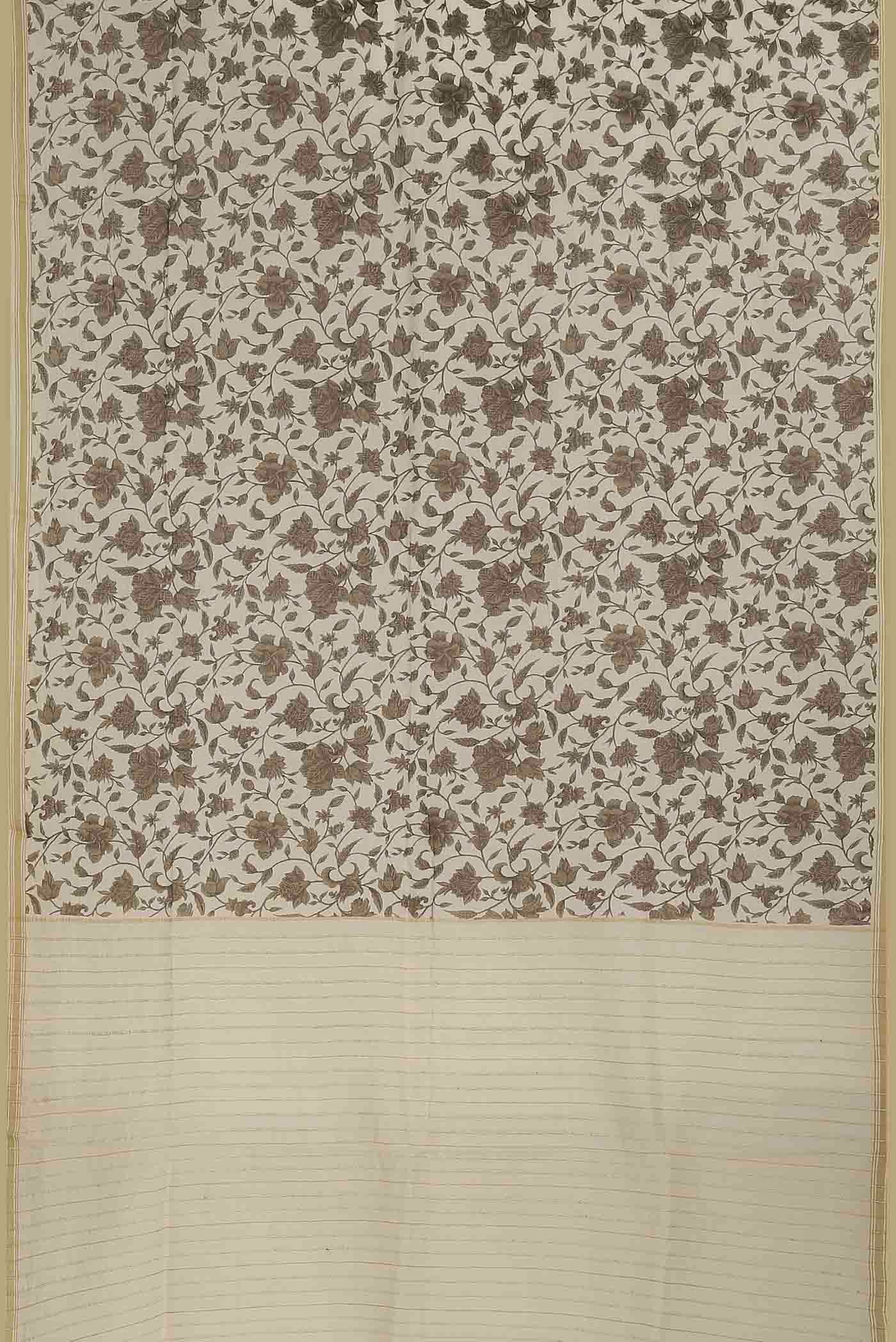 Beige Tussar Saree