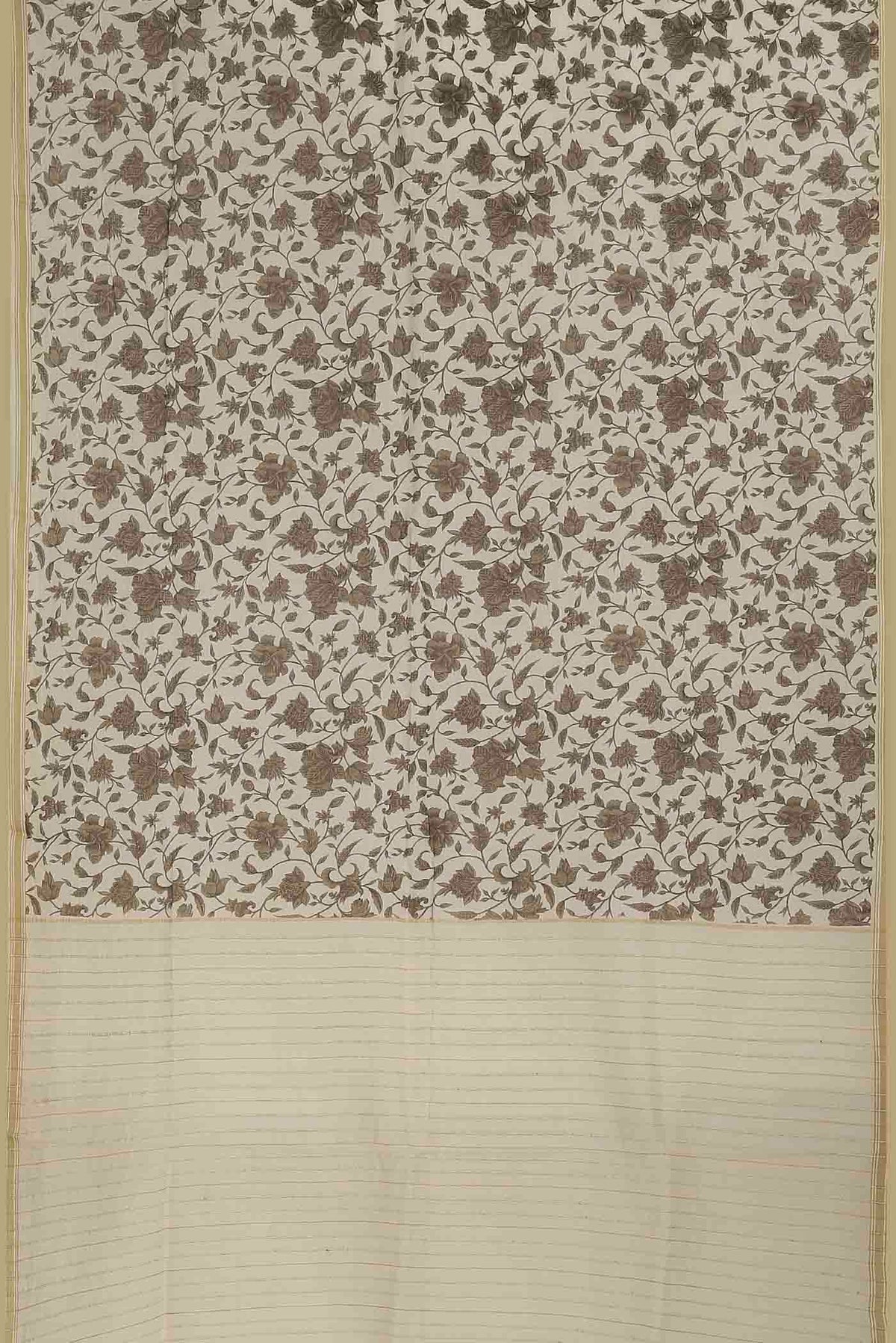 Beige Tussar Saree