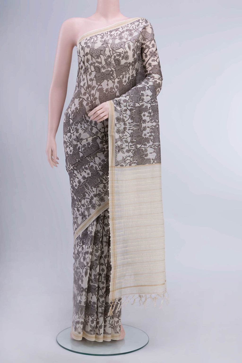 Off White Cotton Saree